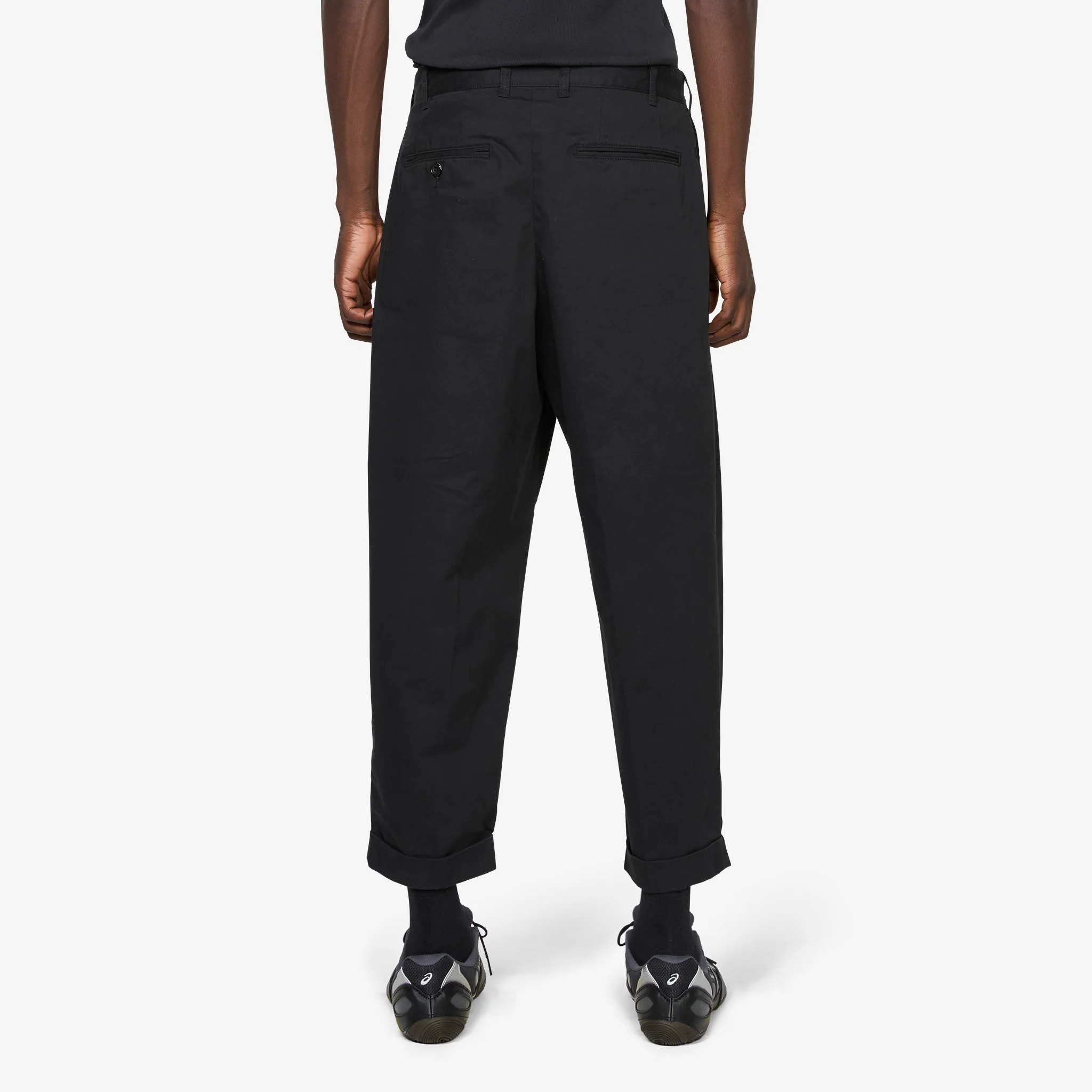 2 Pleats Pants Tapered Twill Black - Image 2