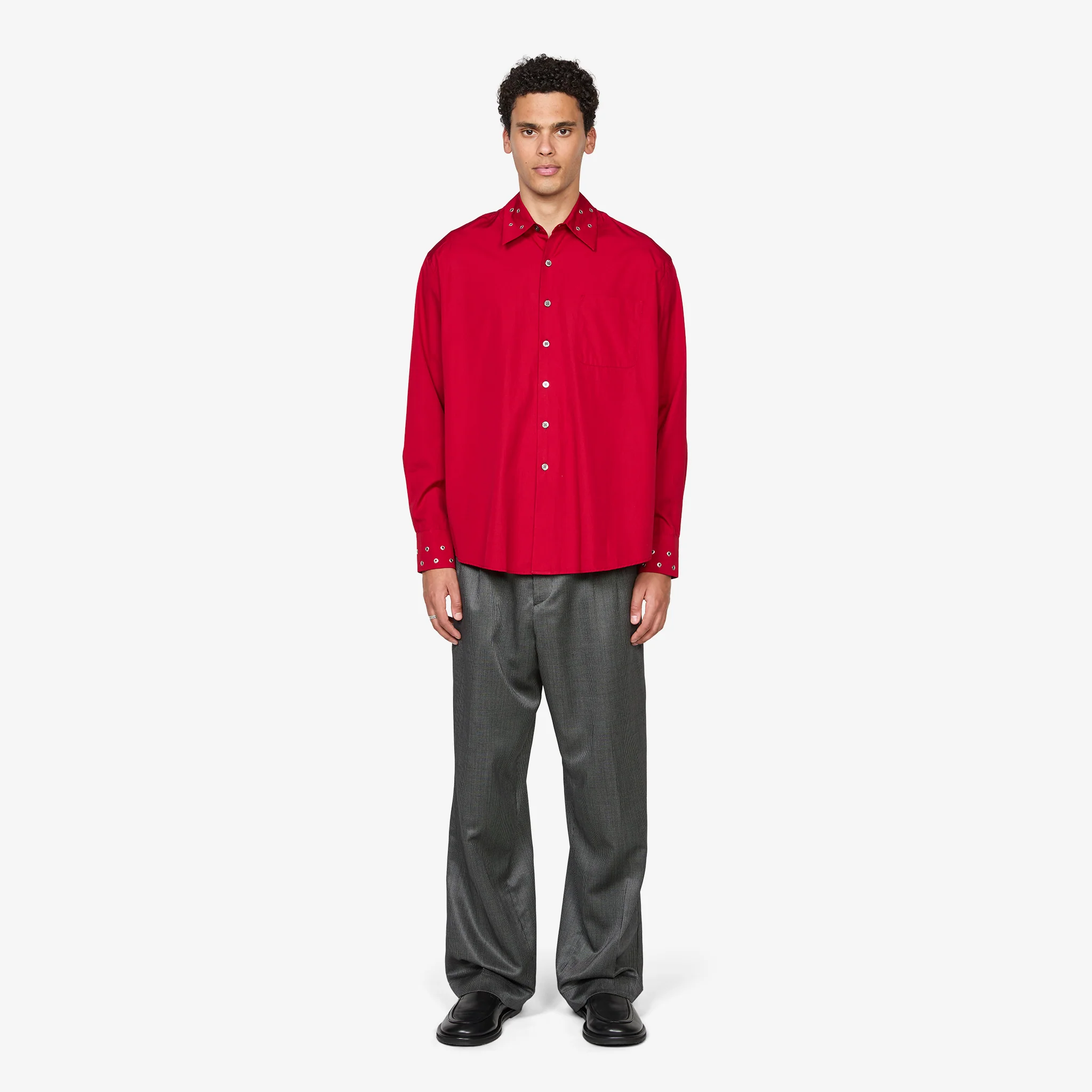 Above Shirt Lipstick Red Super Poplin - Image 5