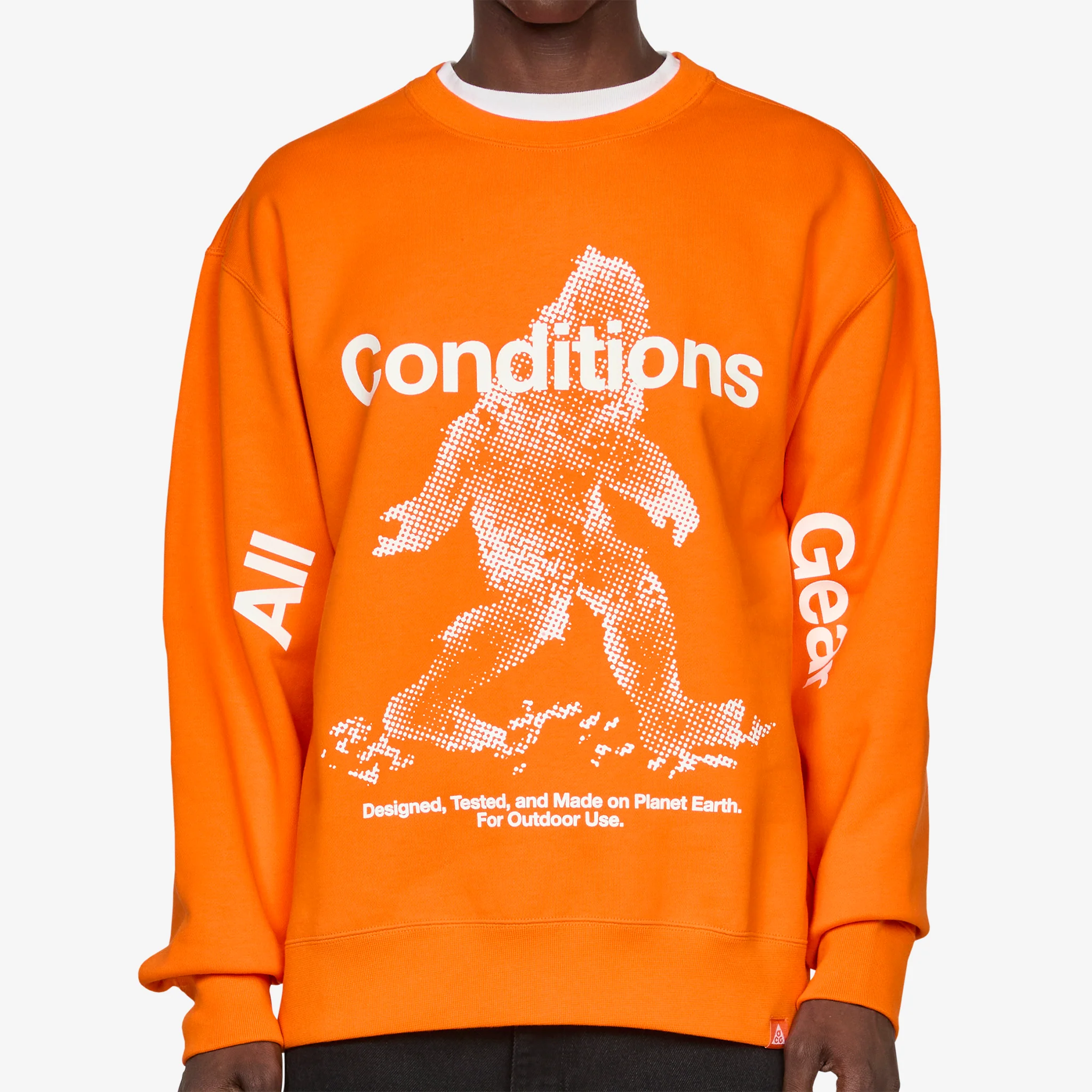 ACG 'Tuff Fleece' Therma-FIT Pullover Crew-Neck Sweatshirt Safety Orange - Image 3