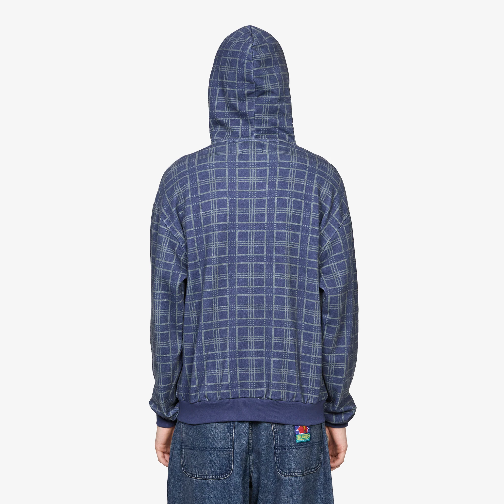 Amplify Zip-Thru Hood Washed Navy Plaid - Image 3