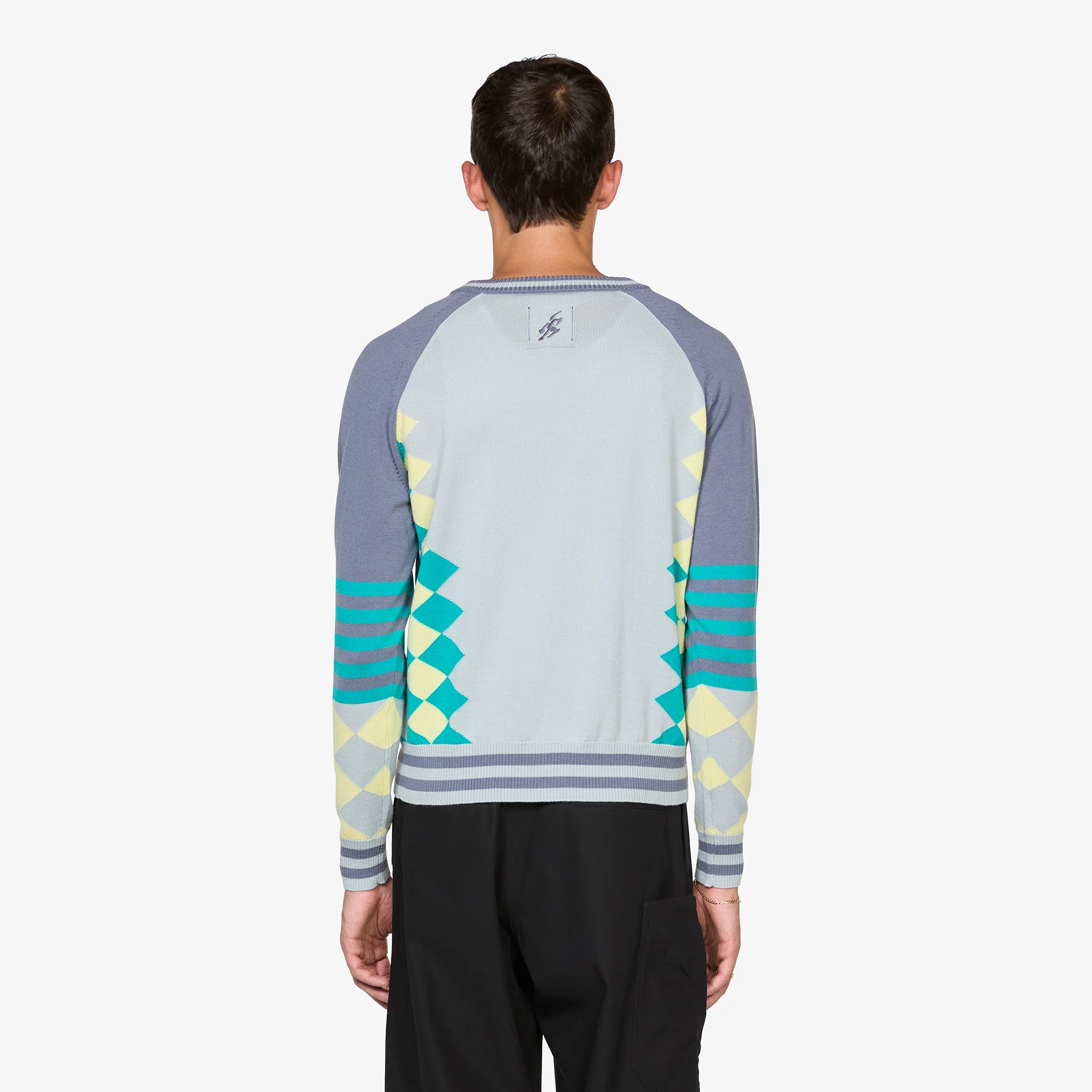 ASICS NOVALIS Laricoid Knit Jumper Blue Haze | Lemon - Image 2