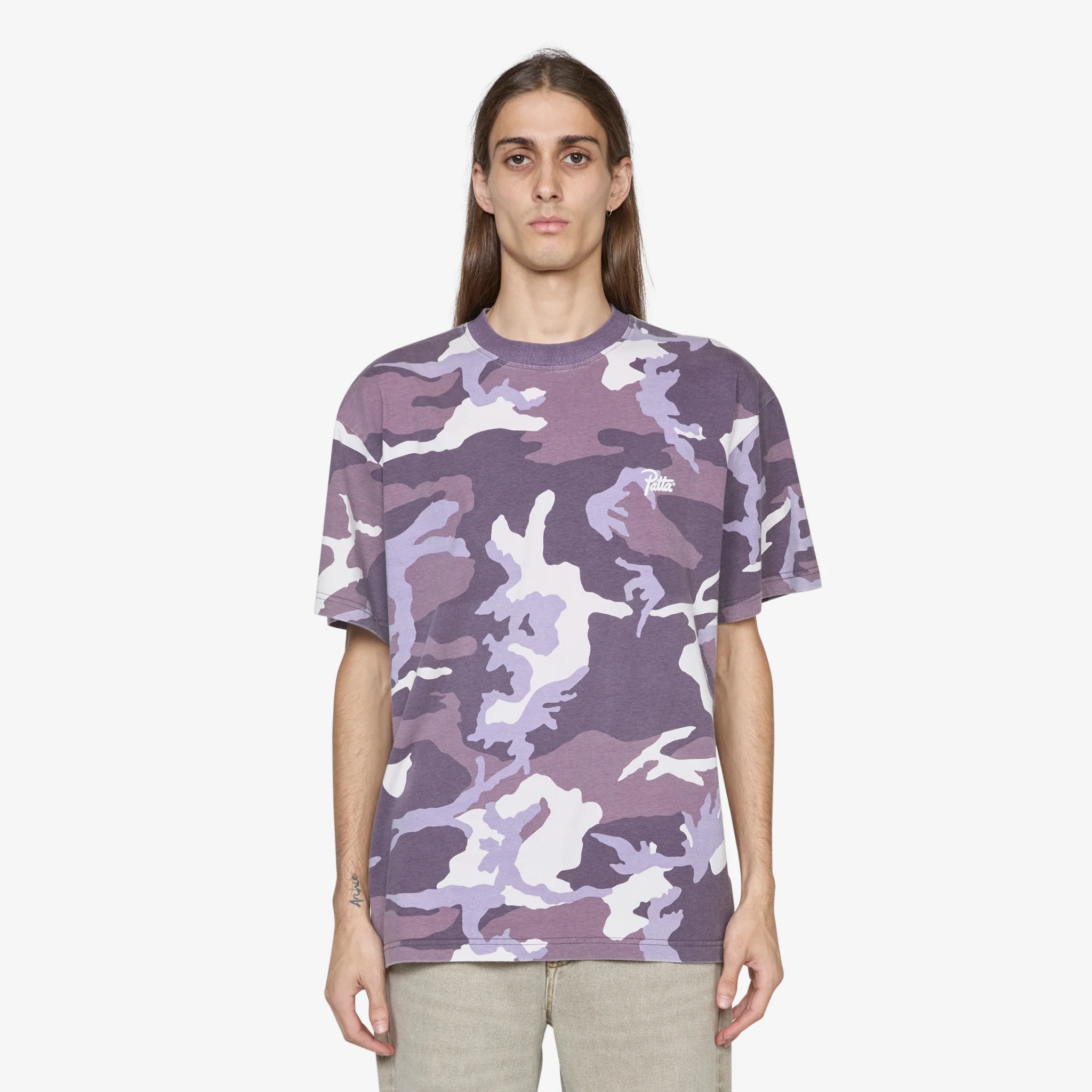 Basic Woodland Camo T-Shirt Navy Cosmos