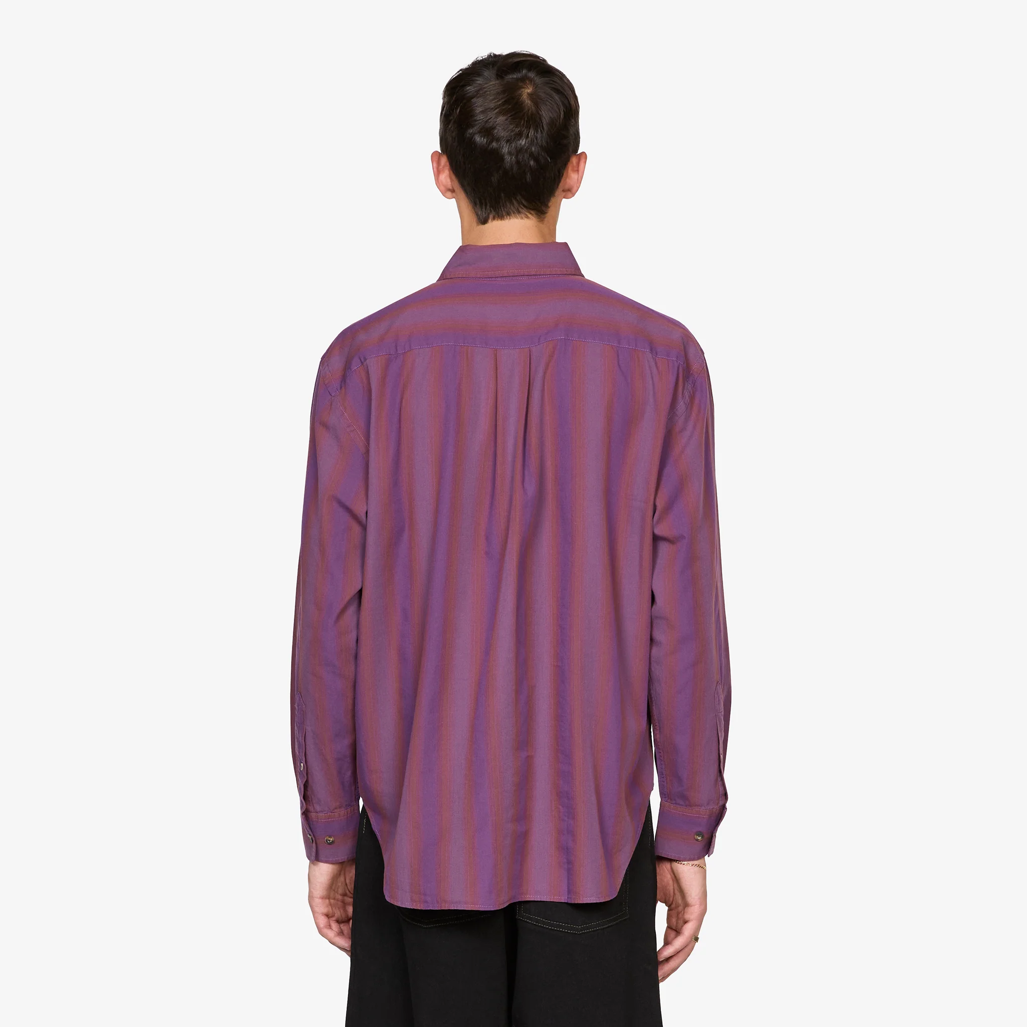 Ben Longsleeve Shirt Purple Stripe - Image 4