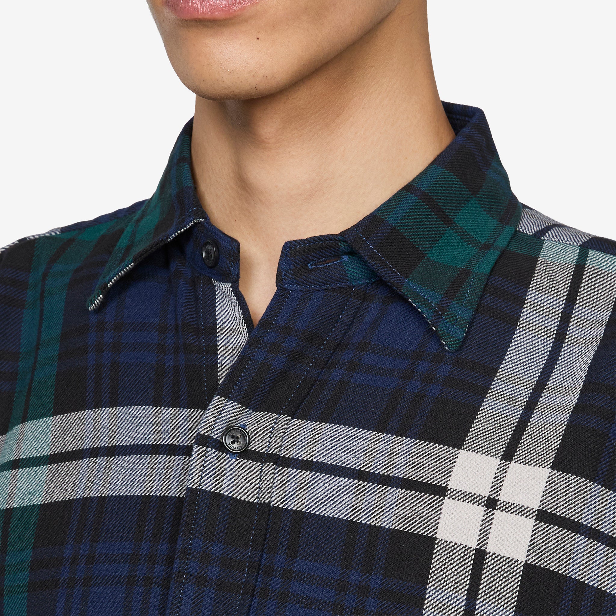 Big Check Heavy Cotton Nell Shirt Navy - Image 2