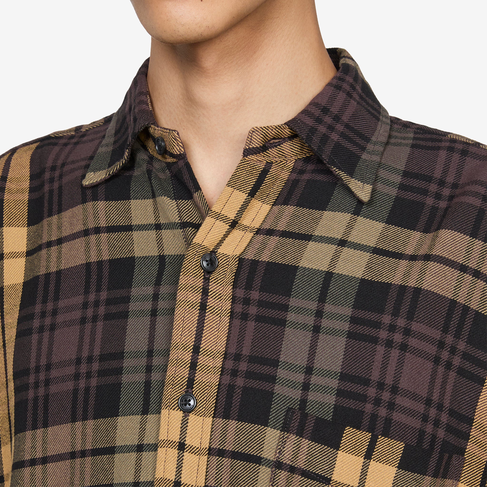 Big Check Heavy Cotton Nell Shirt Olive - Image 2