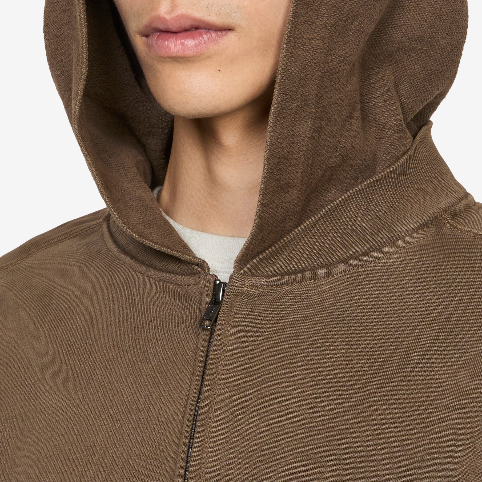 Bomber Zip Hood Brown - Image 4