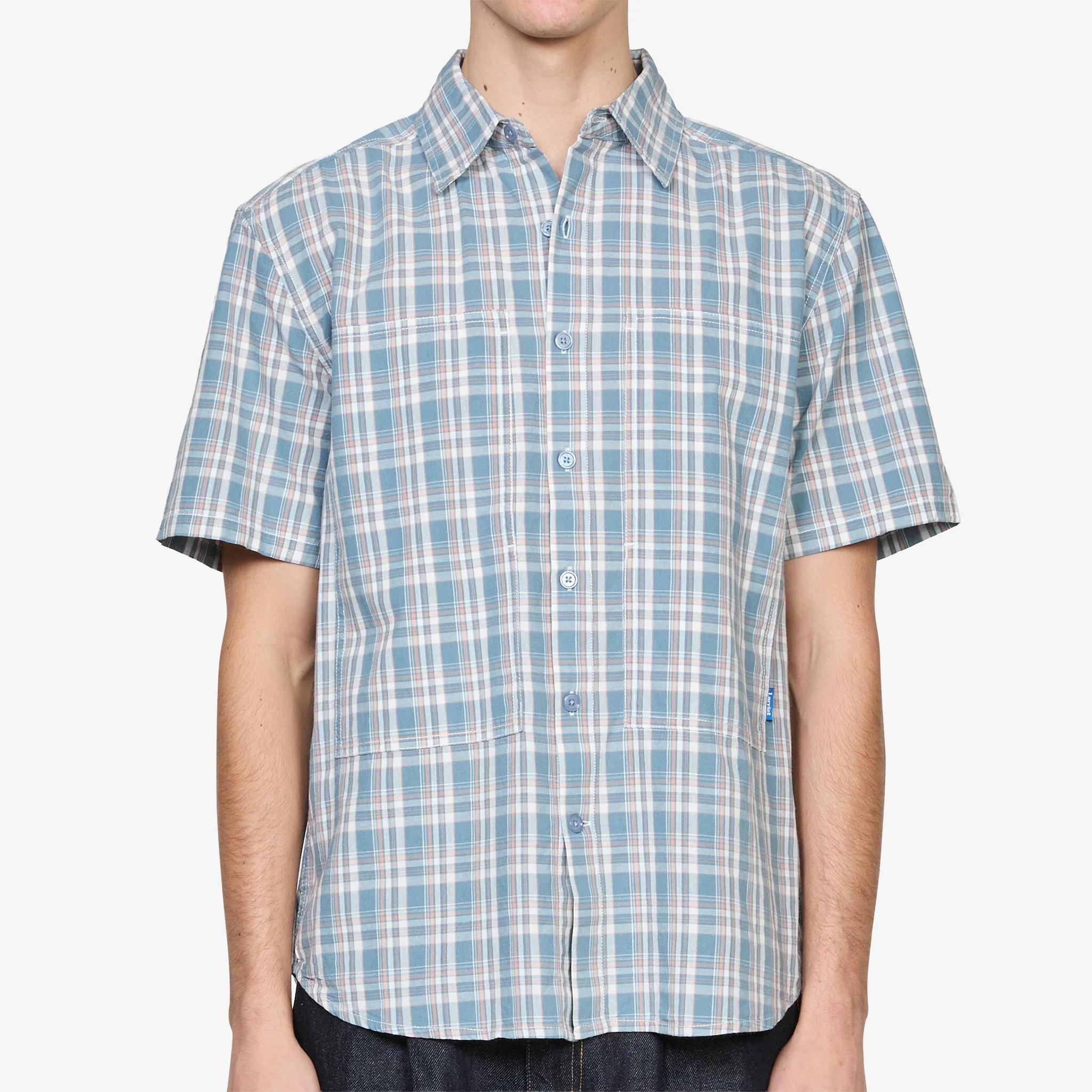 Cliff Short Sleeve Shirt Petrol Plaid - Image 2