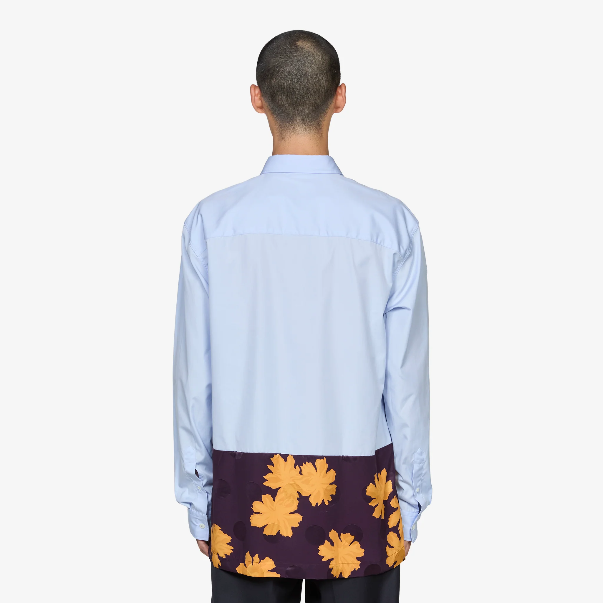 Contrast Cotton Shirt Light Blue - Image 5