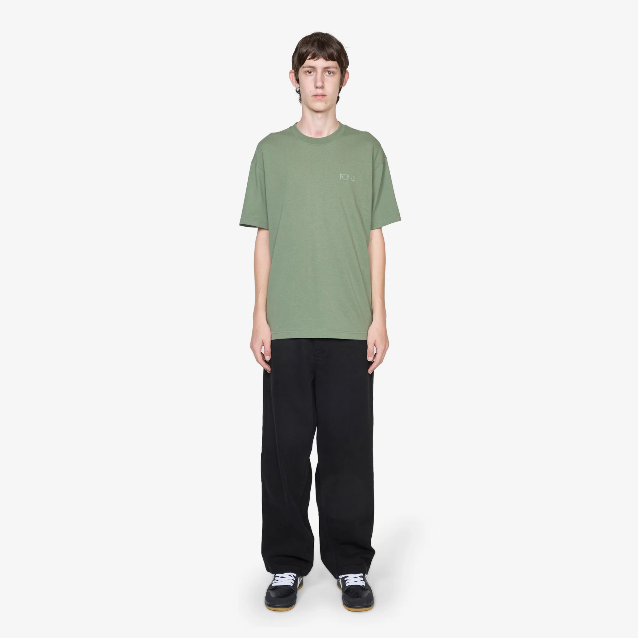 Contrast Stroke Logo T-Shirt Moss Green - Image 4
