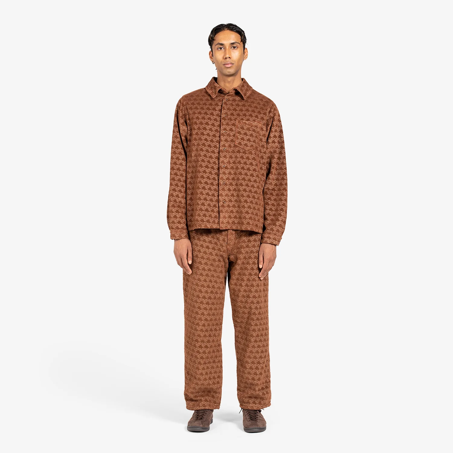 Corduroy Embossed Pant Woven Brown - Image 4