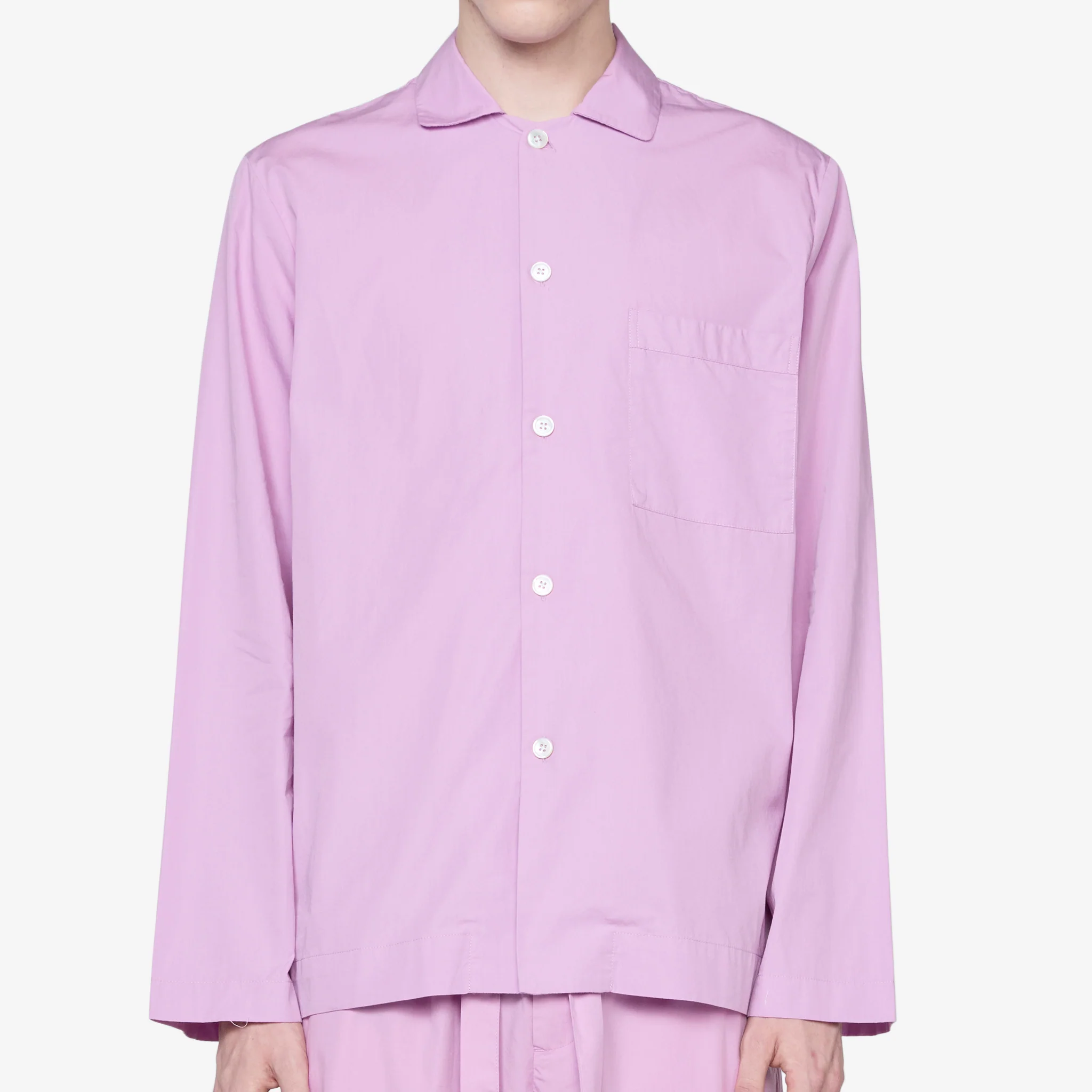 Cotton Poplin Pyjama Shirt Purple Pink - Image 3