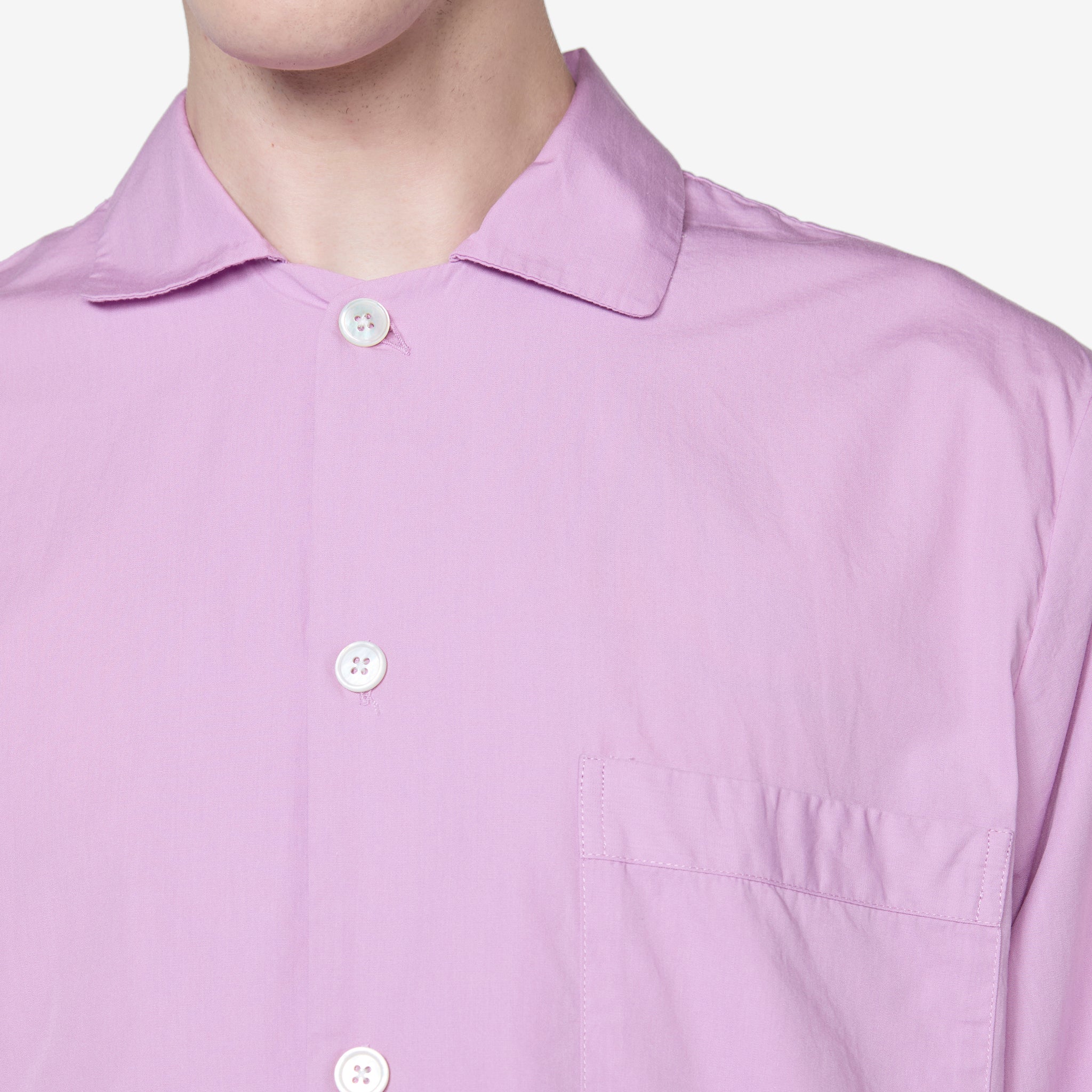 Cotton Poplin Pyjama Shirt Purple Pink - Image 7