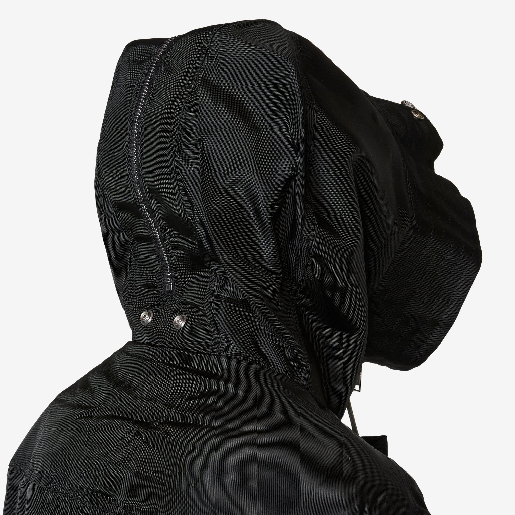 Cropped Alice Parka Black Nylon Canvas - Image 10