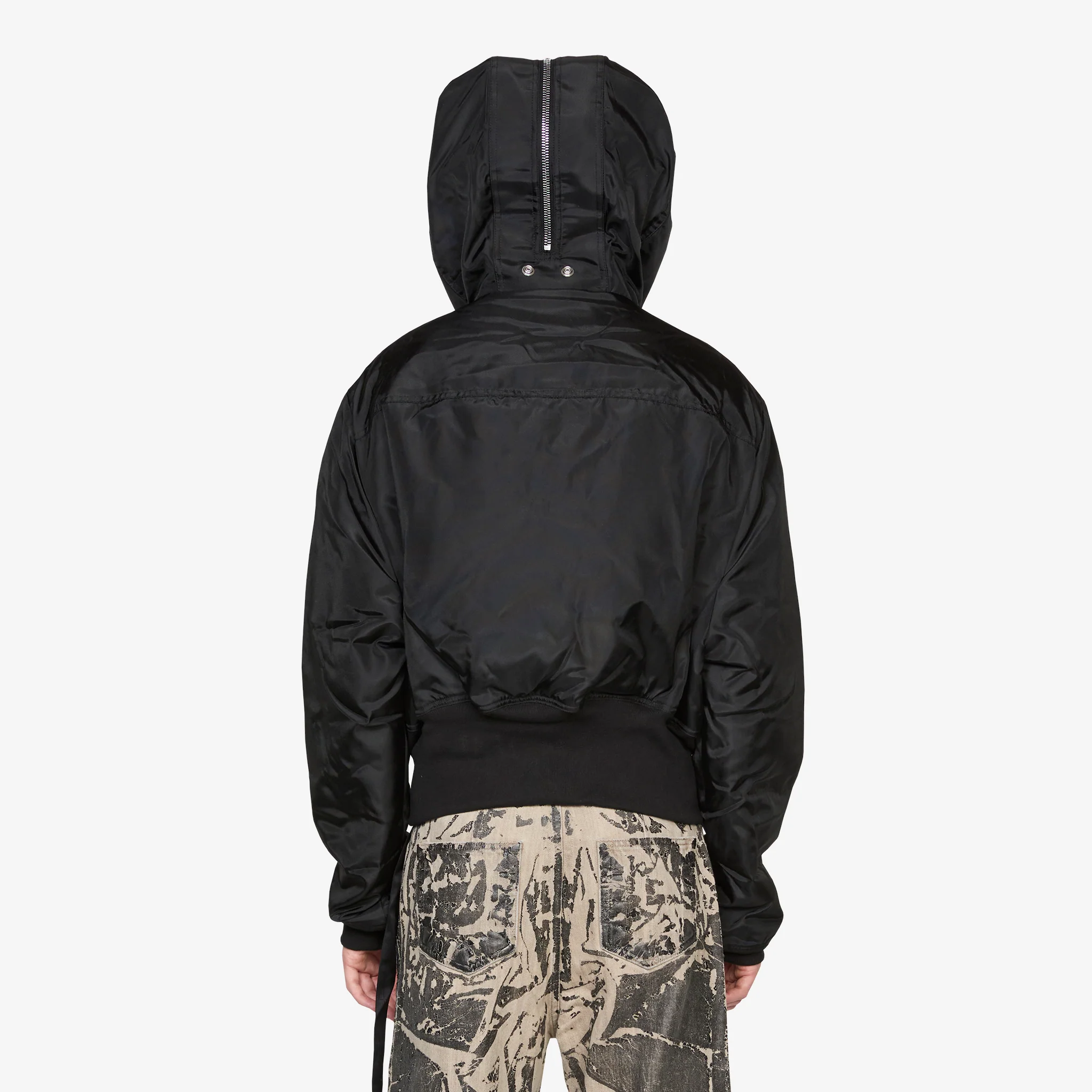 Cropped Alice Parka Black Nylon Canvas - Image 3