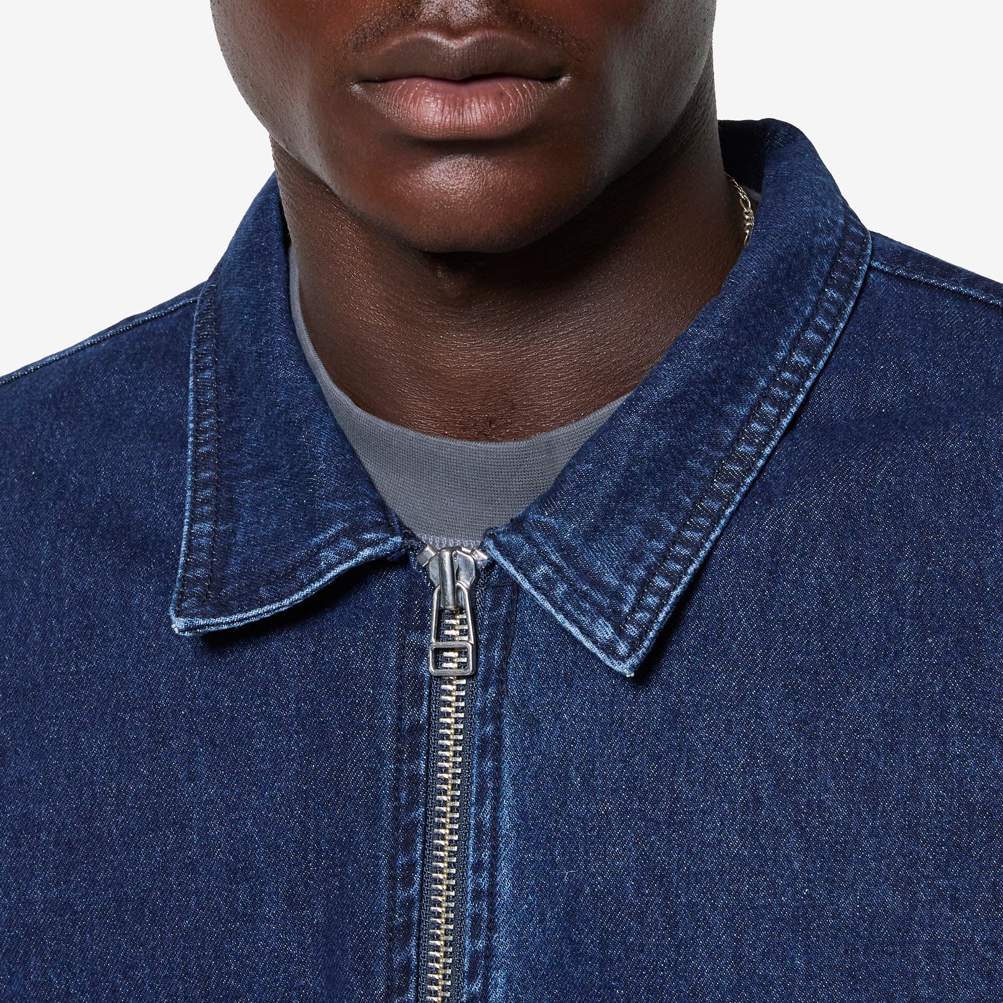 Denim Full Zip Jacket Rinsed Denim - Image 5