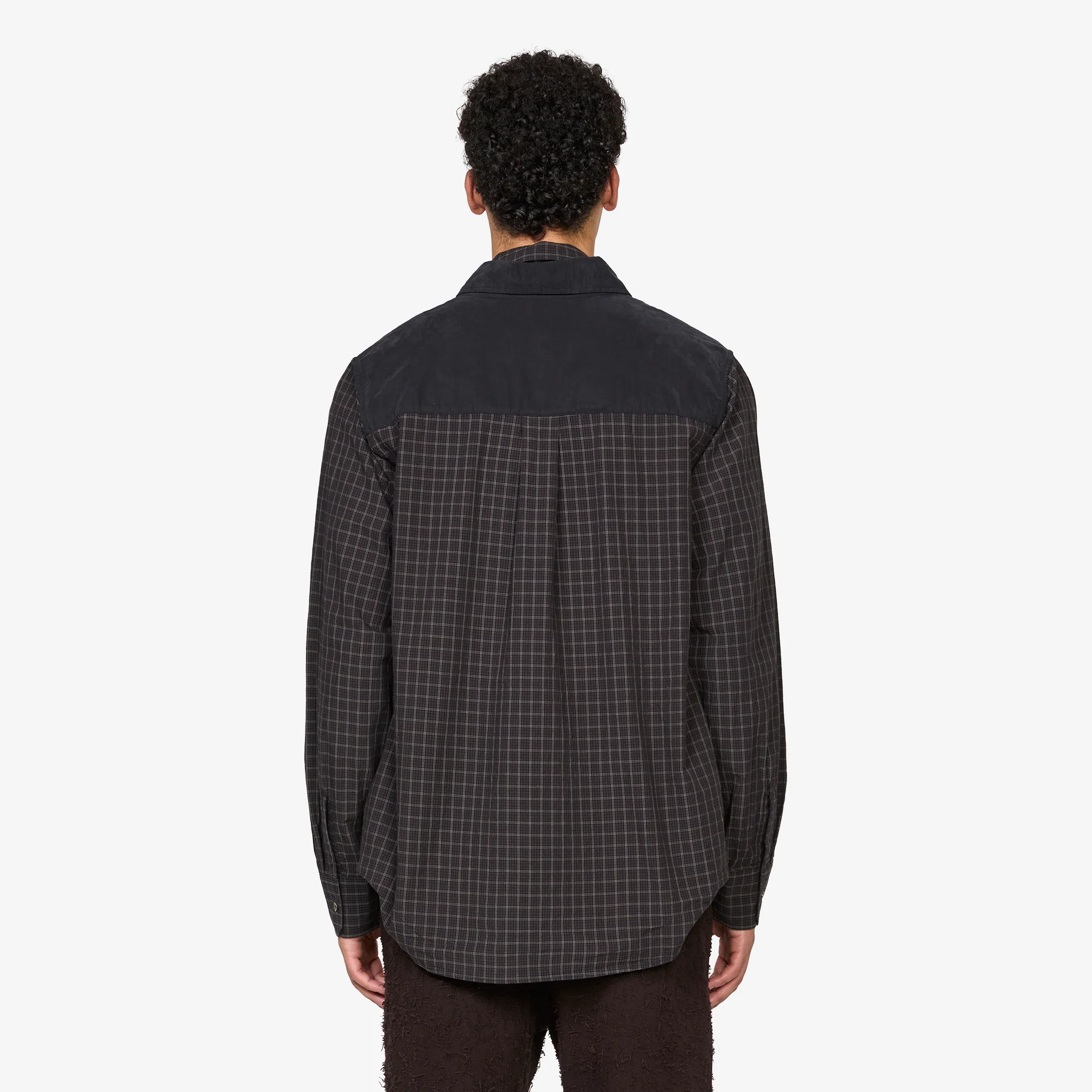 Double Borrowed Shirt Black Faux Lumberjack Check - Image 5