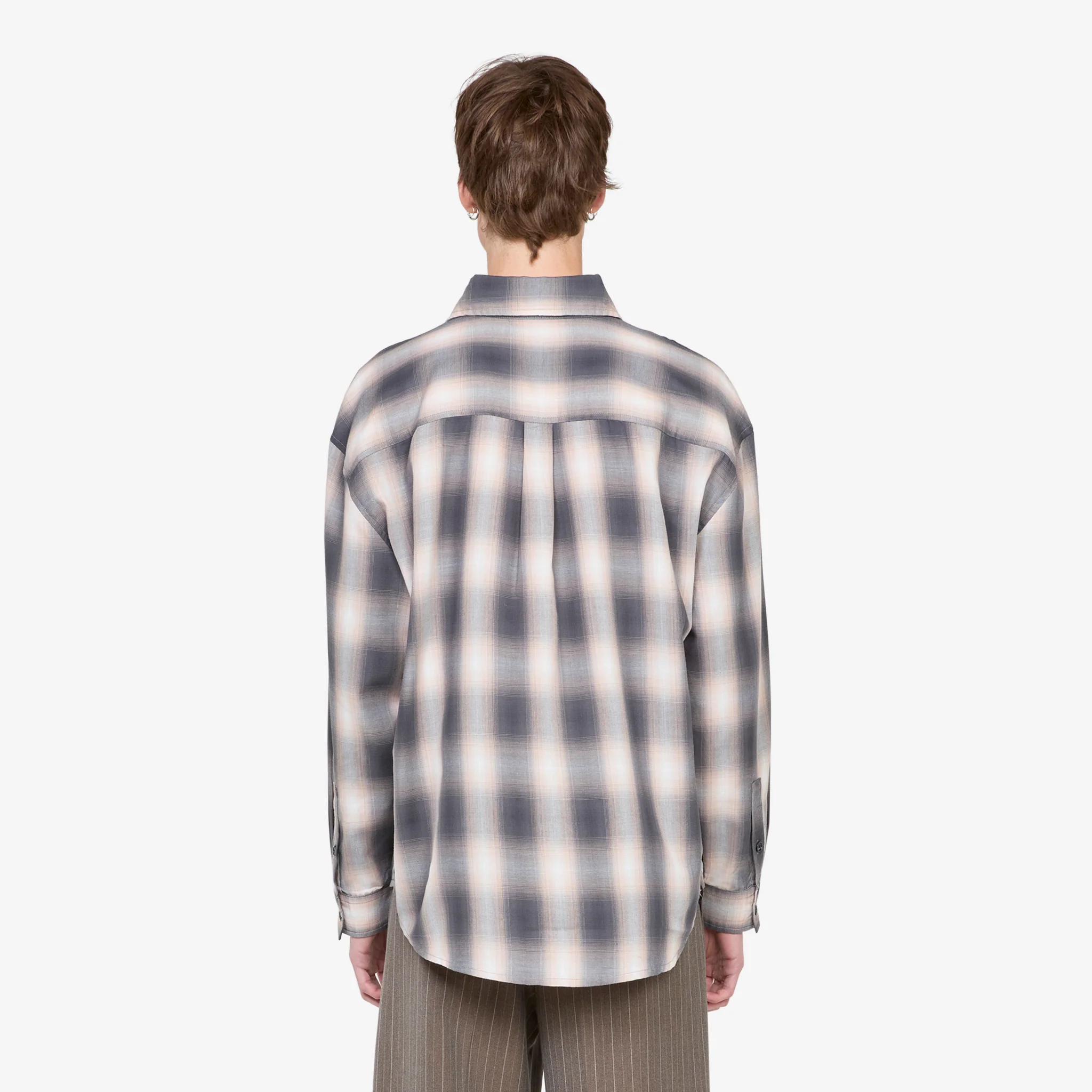 Drop Longsleeve Shirt Grey | Pink Check - Image 3
