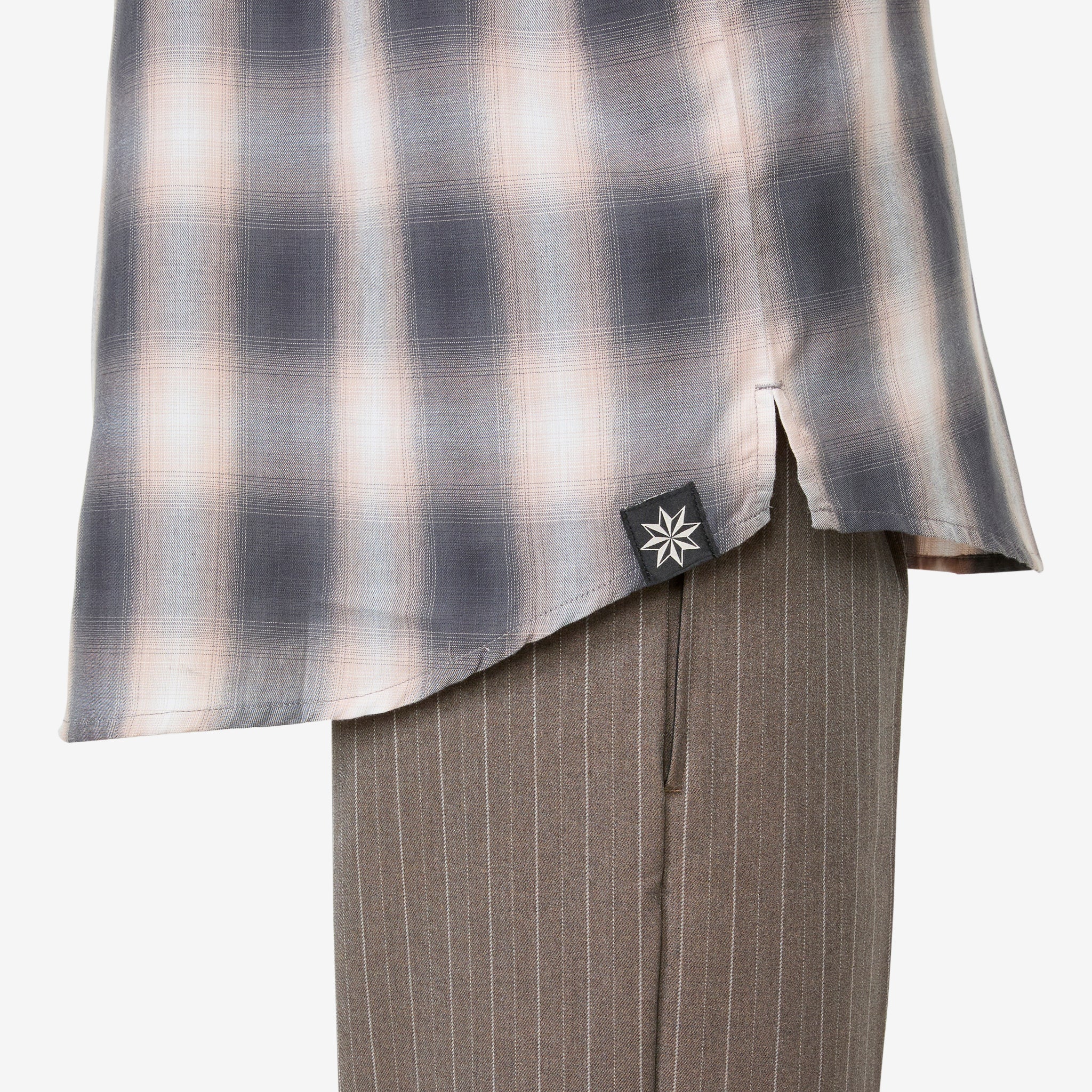 Drop Longsleeve Shirt Grey | Pink Check - Image 4