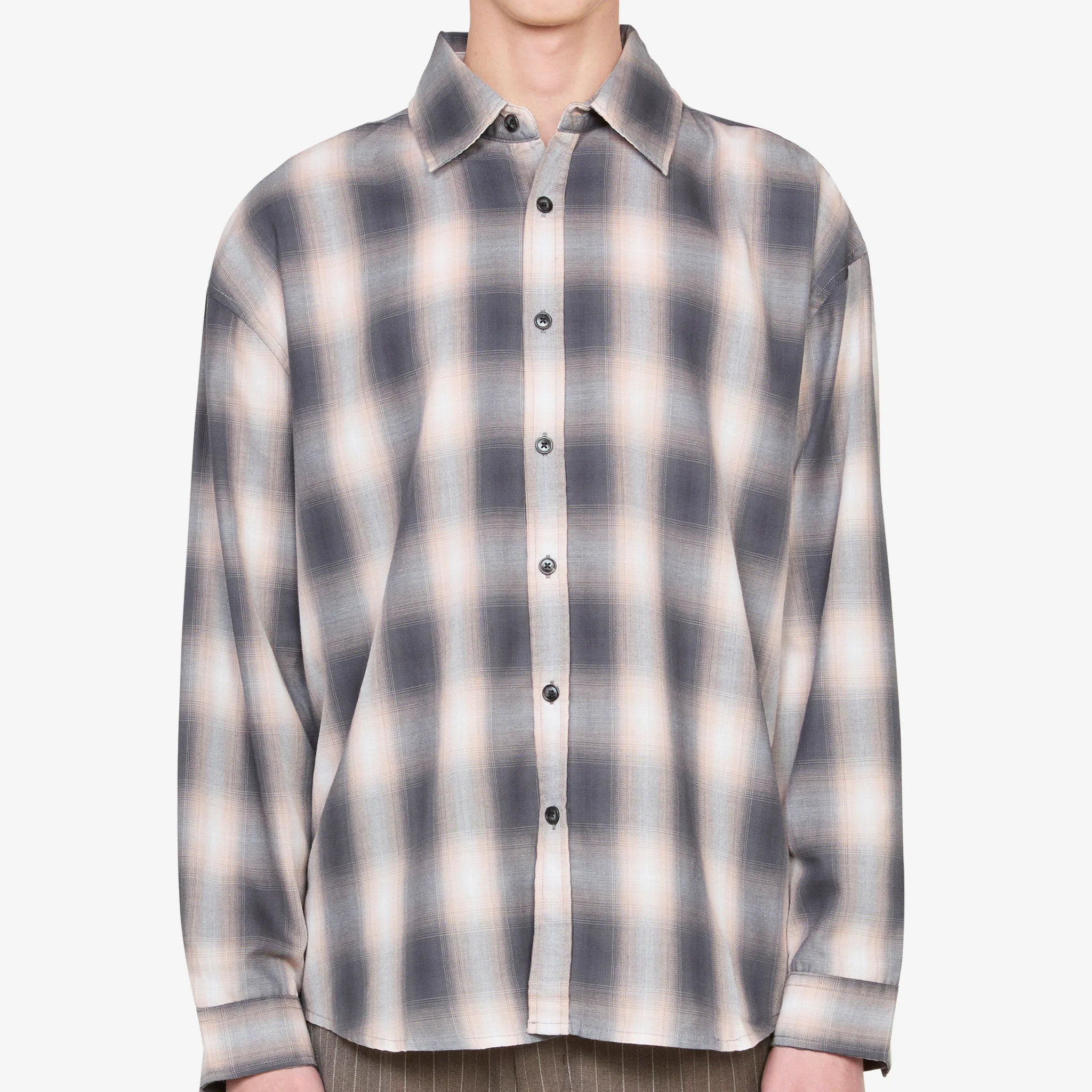 Drop Longsleeve Shirt Grey | Pink Check - Image 5