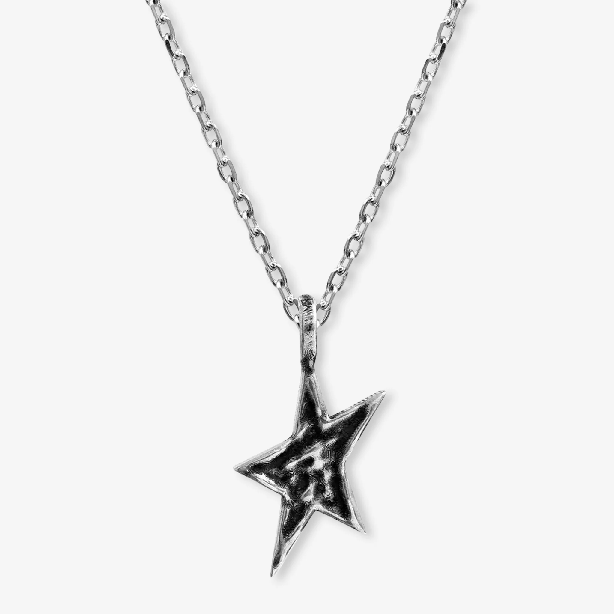 Single Star Necklace Silver - Image 3