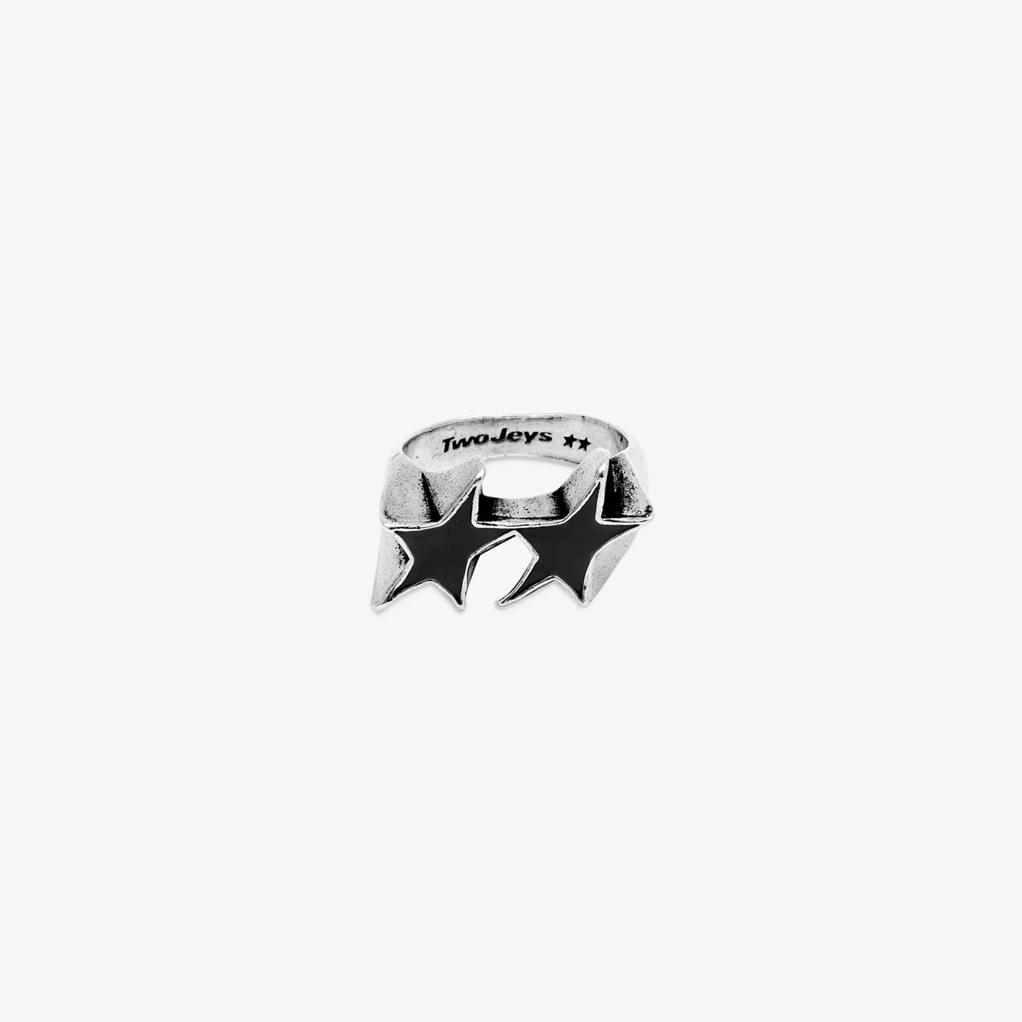 Enameled Icon Single Ring Black