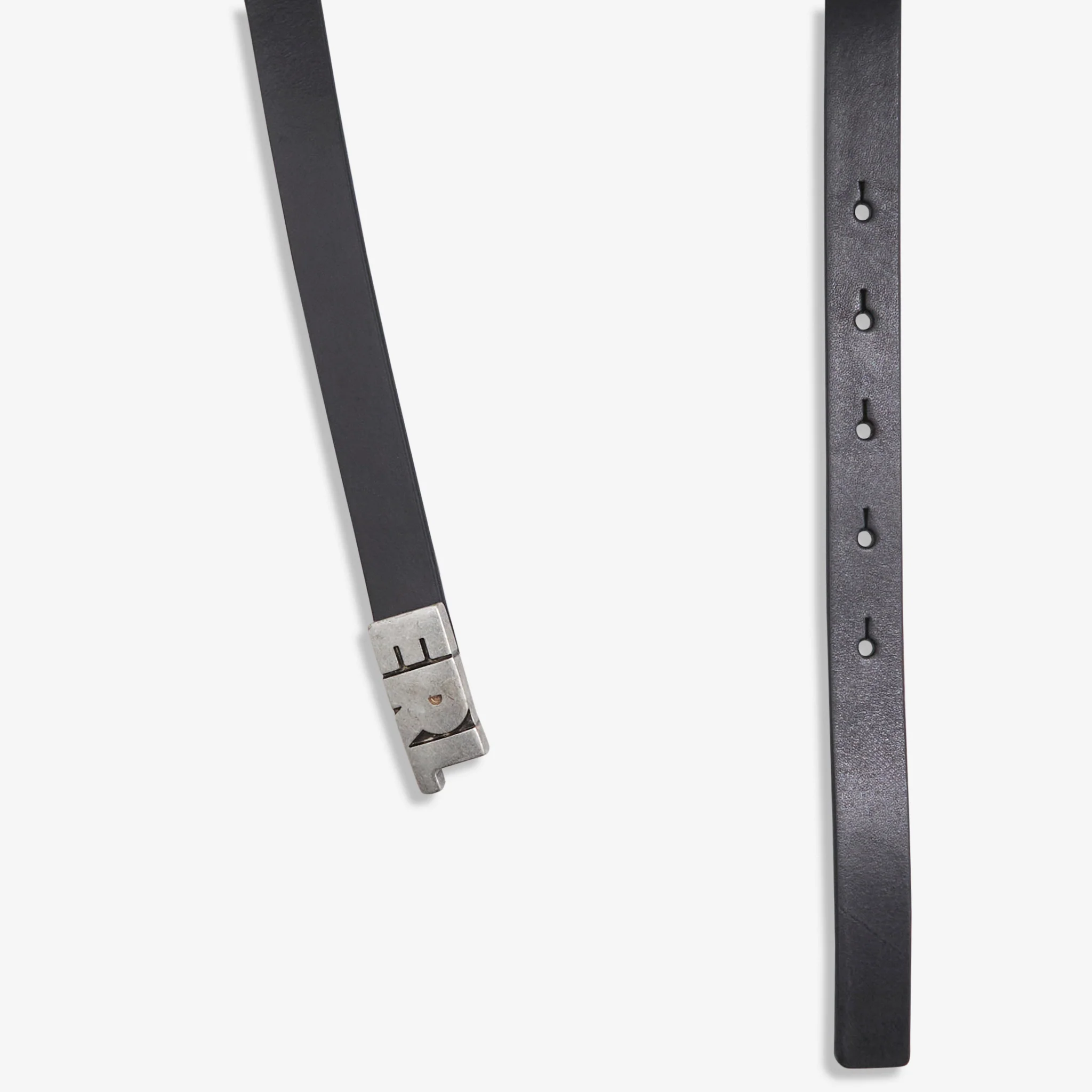 ERL Logo Skinny Leather Belt Black - Image 2