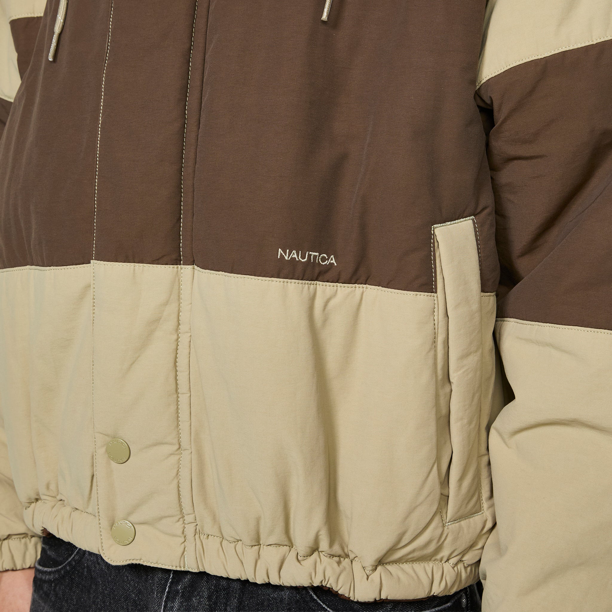 Faux Leather Reversible Blouson Brown - Image 7