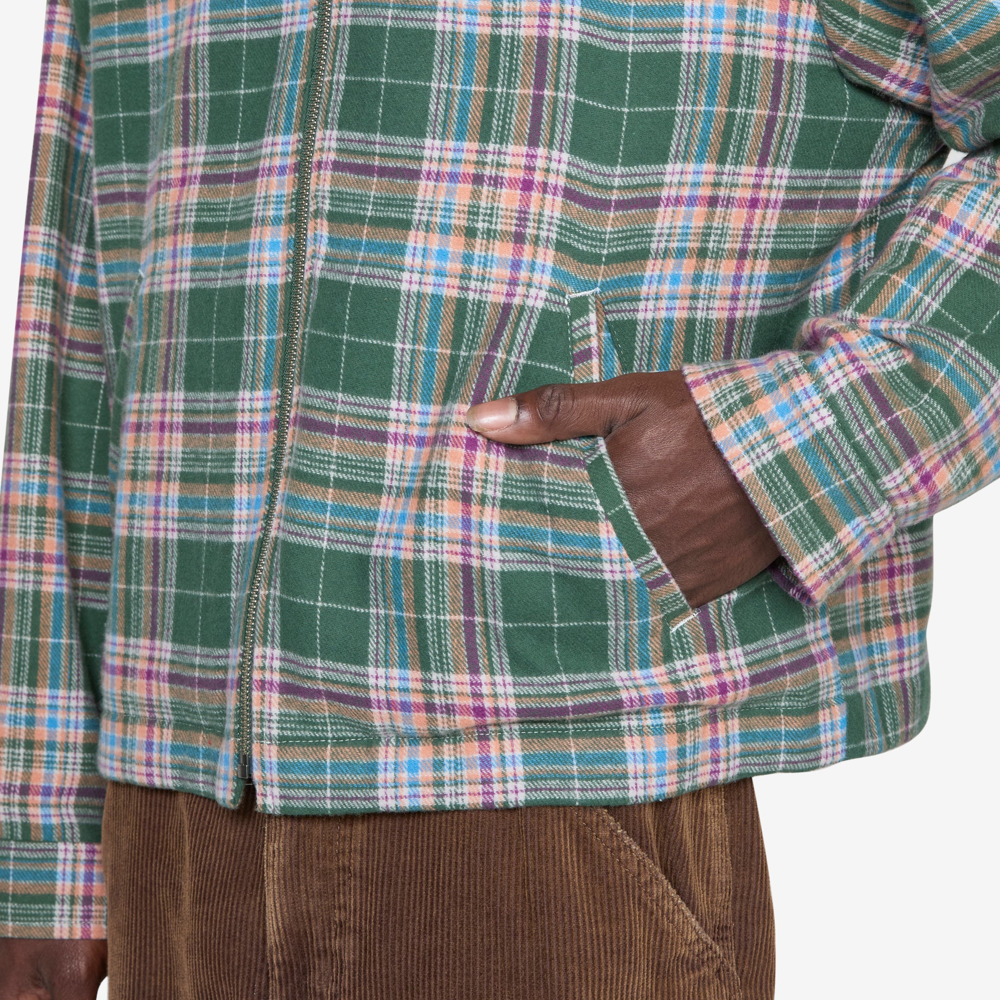 Flannel Gas Station Jacket Green - Image 3
