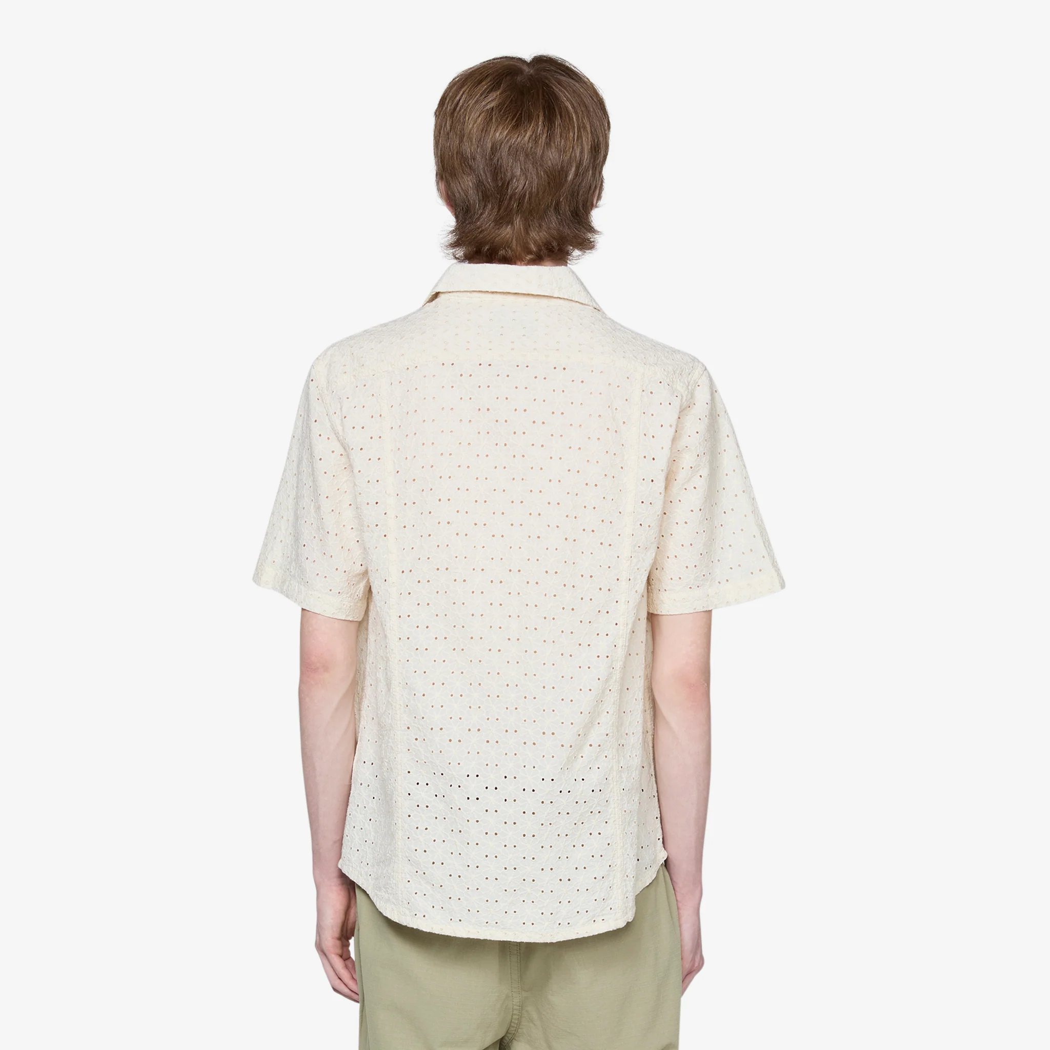 Floral Eyelet Short Sleeve Shirt Natural - Image 4