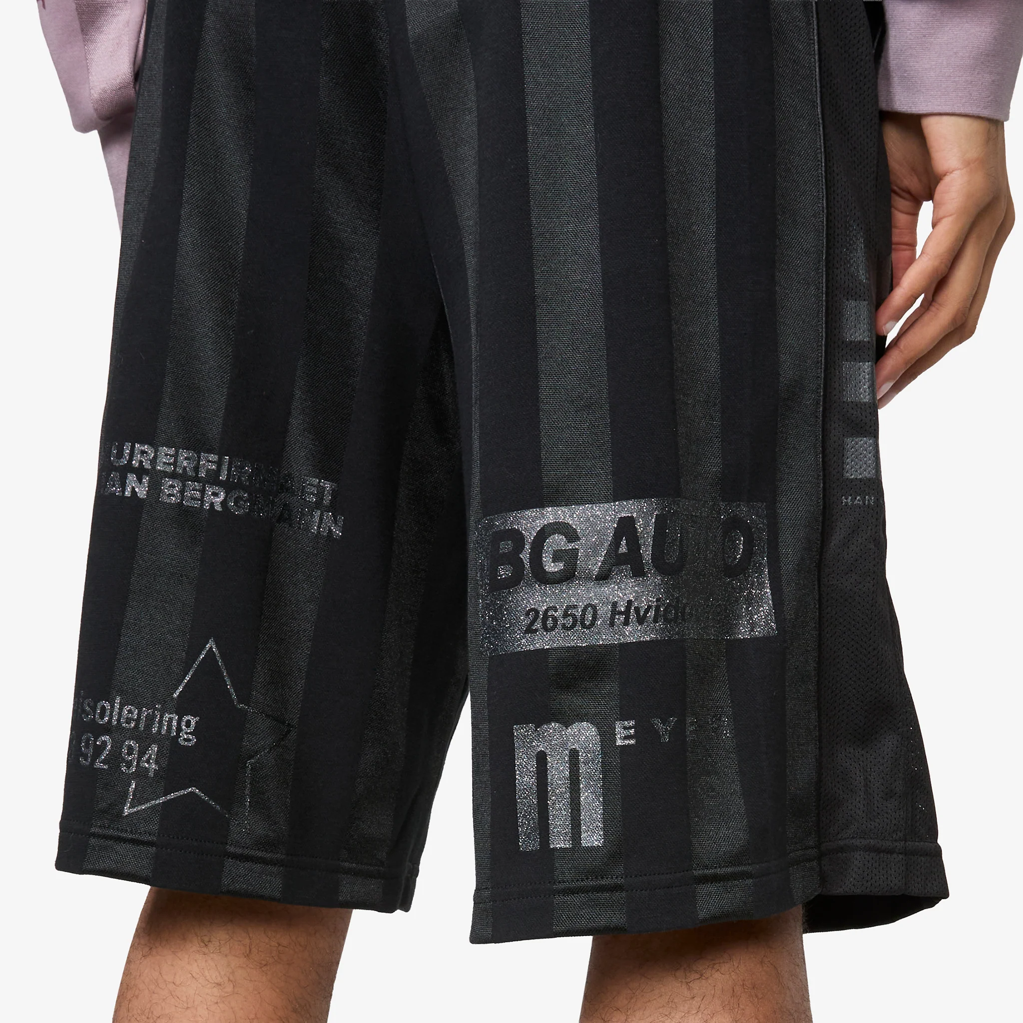 Football Mesh Shorts Black - Image 4