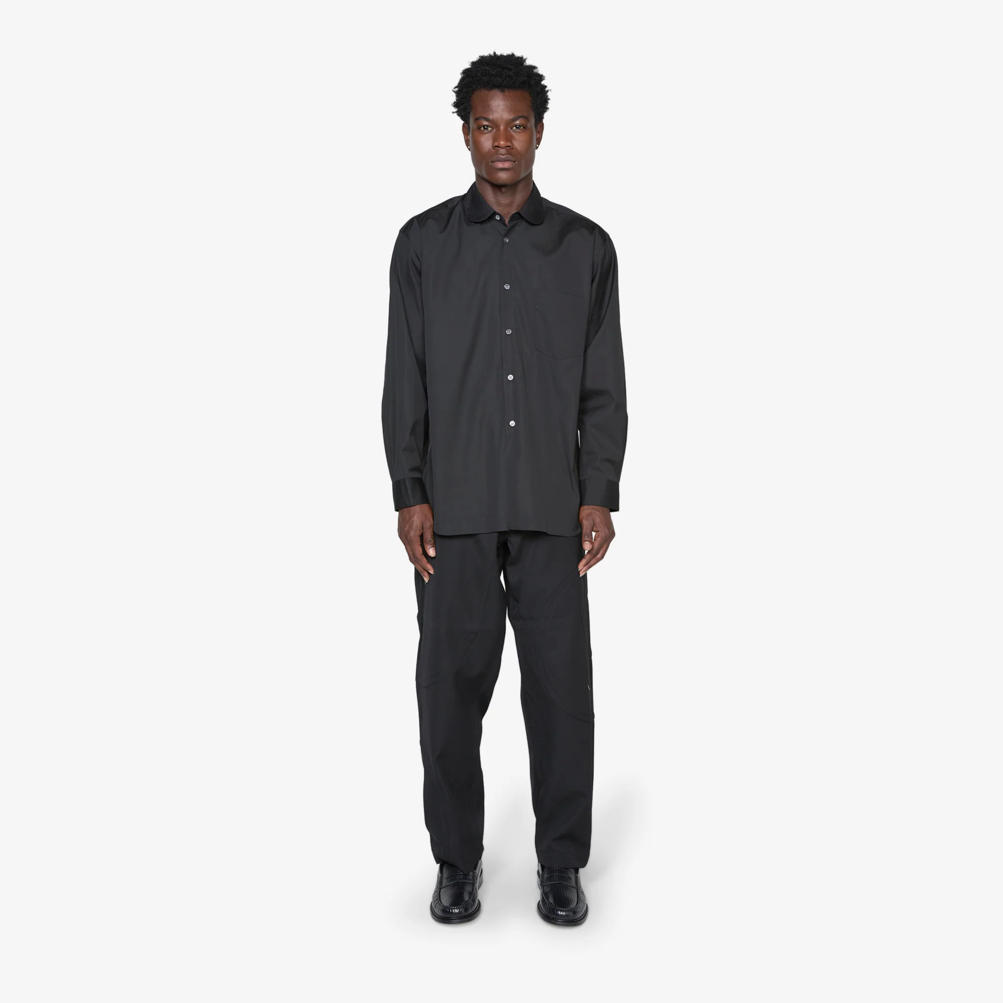 Forever Rounded Collar Shirt Black - Image 5