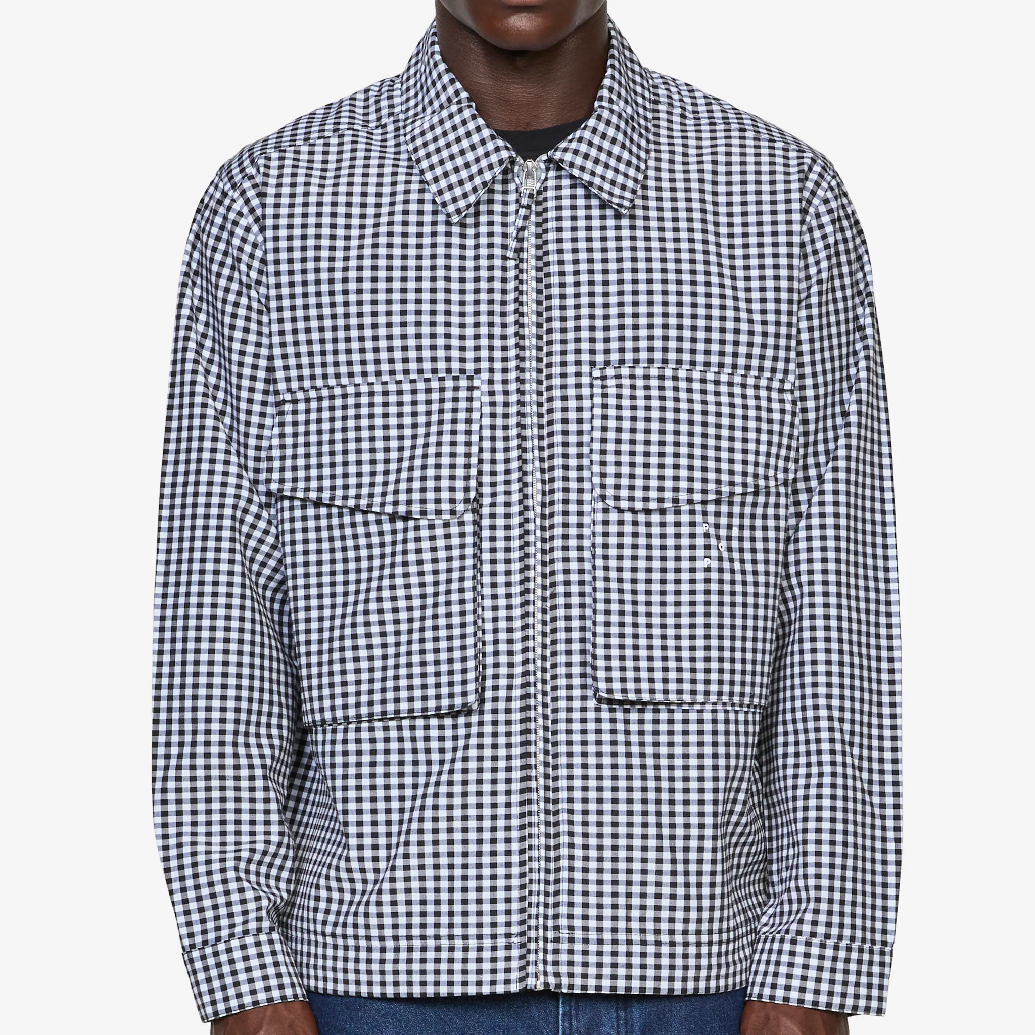 Gingham Boxer Overshirt Black | Off White - Image 8