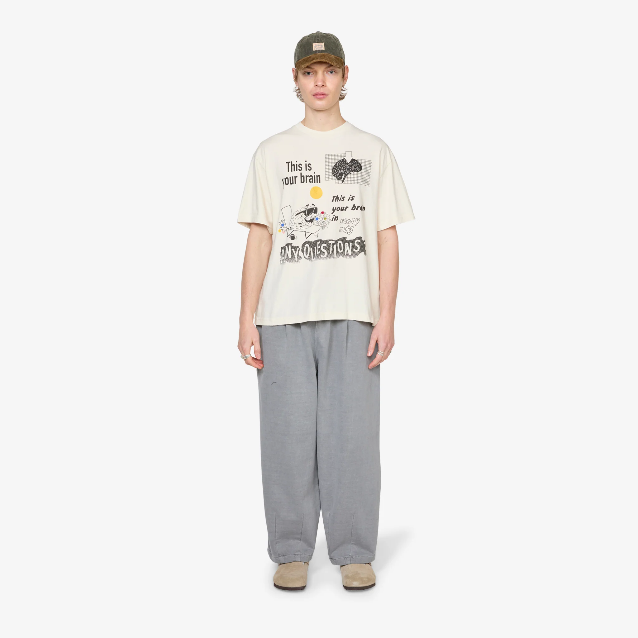 Grateful Short Sleeve T-Shirt Ecru Wish You Were Here - Image 4