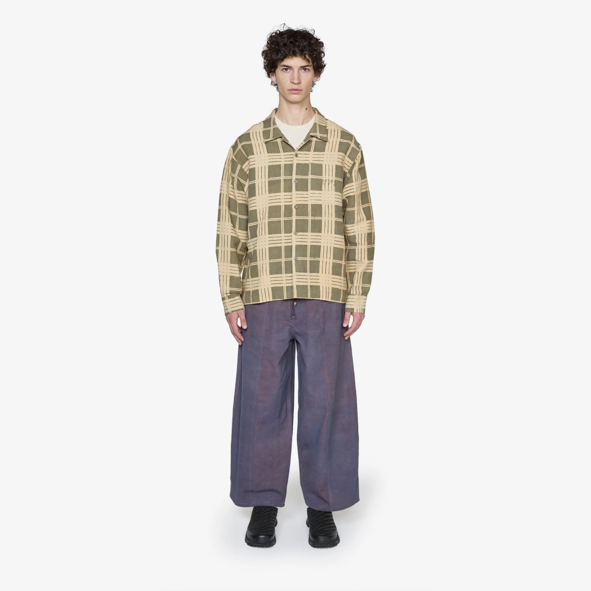 Greetings Longsleeve Shirt Olive Resist Check - Image 3