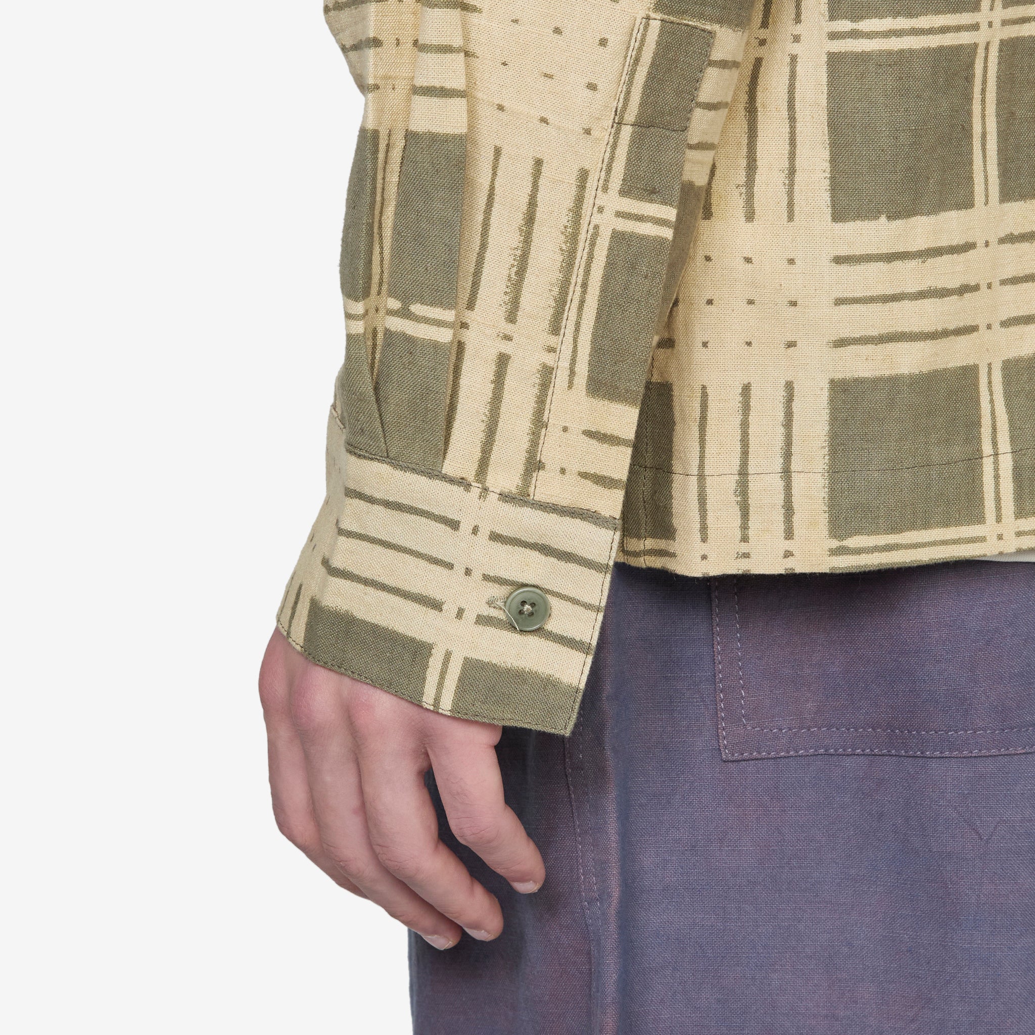 Greetings Longsleeve Shirt Olive Resist Check - Image 4