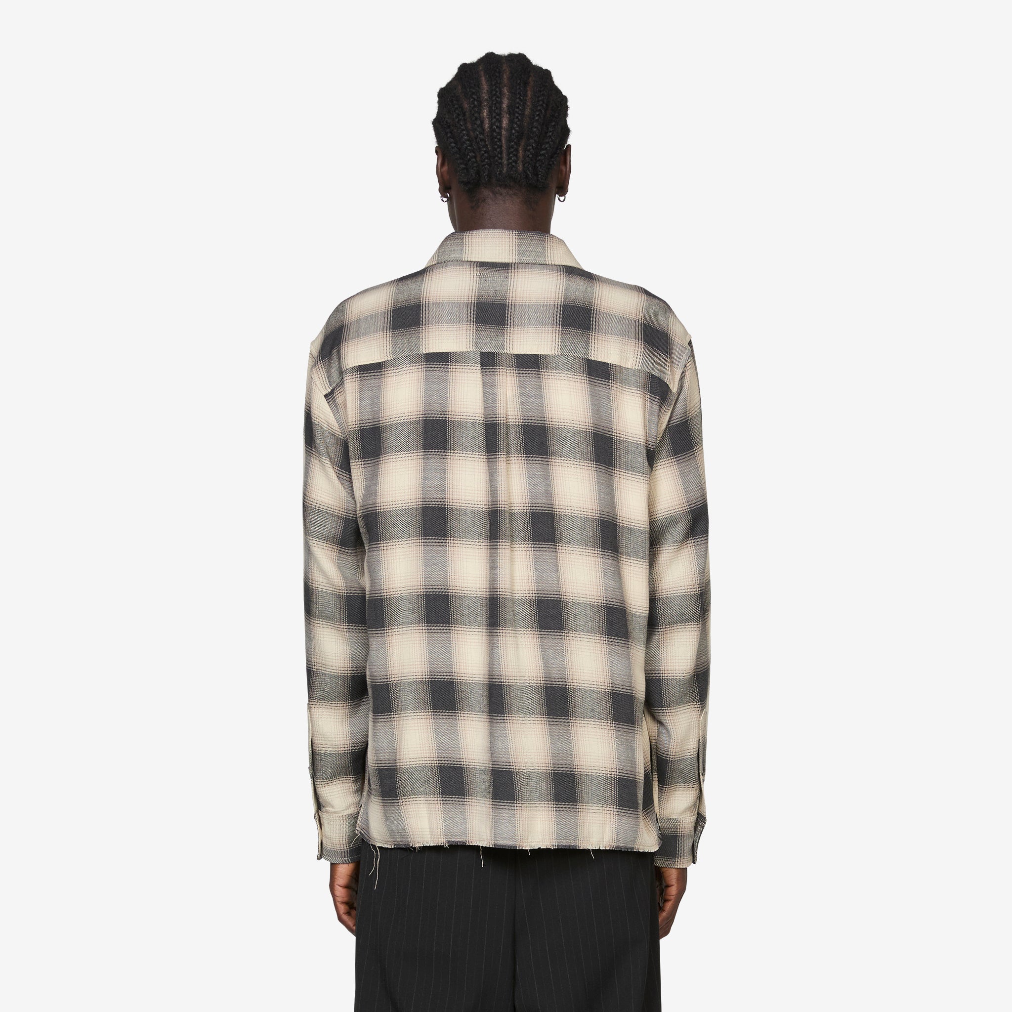 Hold Longsleeve Shirt Cream | Navy Plaid - Image 3