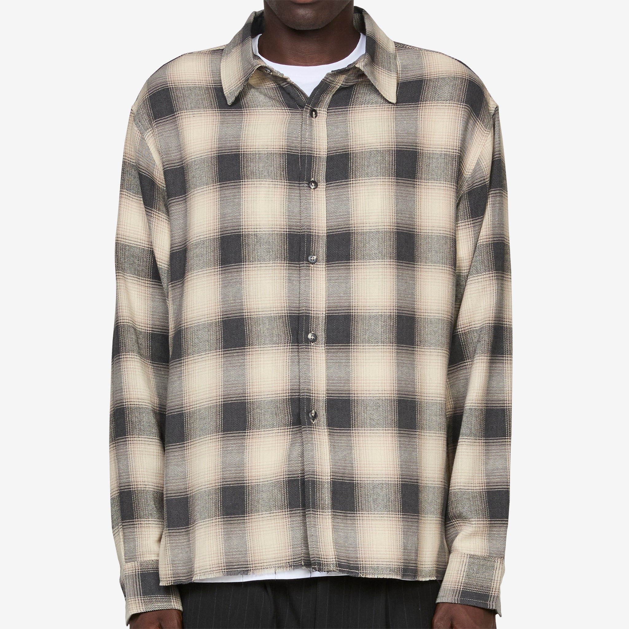 Hold Longsleeve Shirt Cream | Navy Plaid - Image 5
