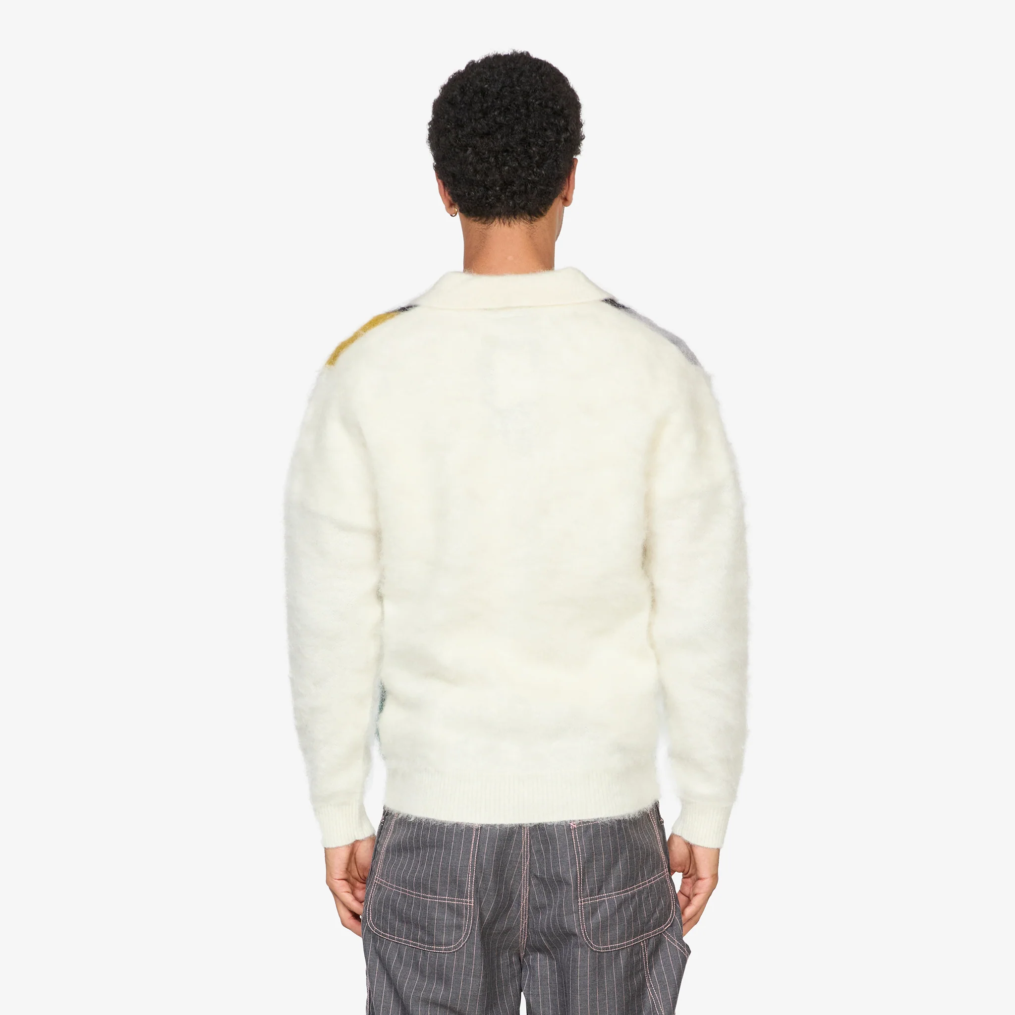 Knit Polo Shaggy 9G White - Image 4