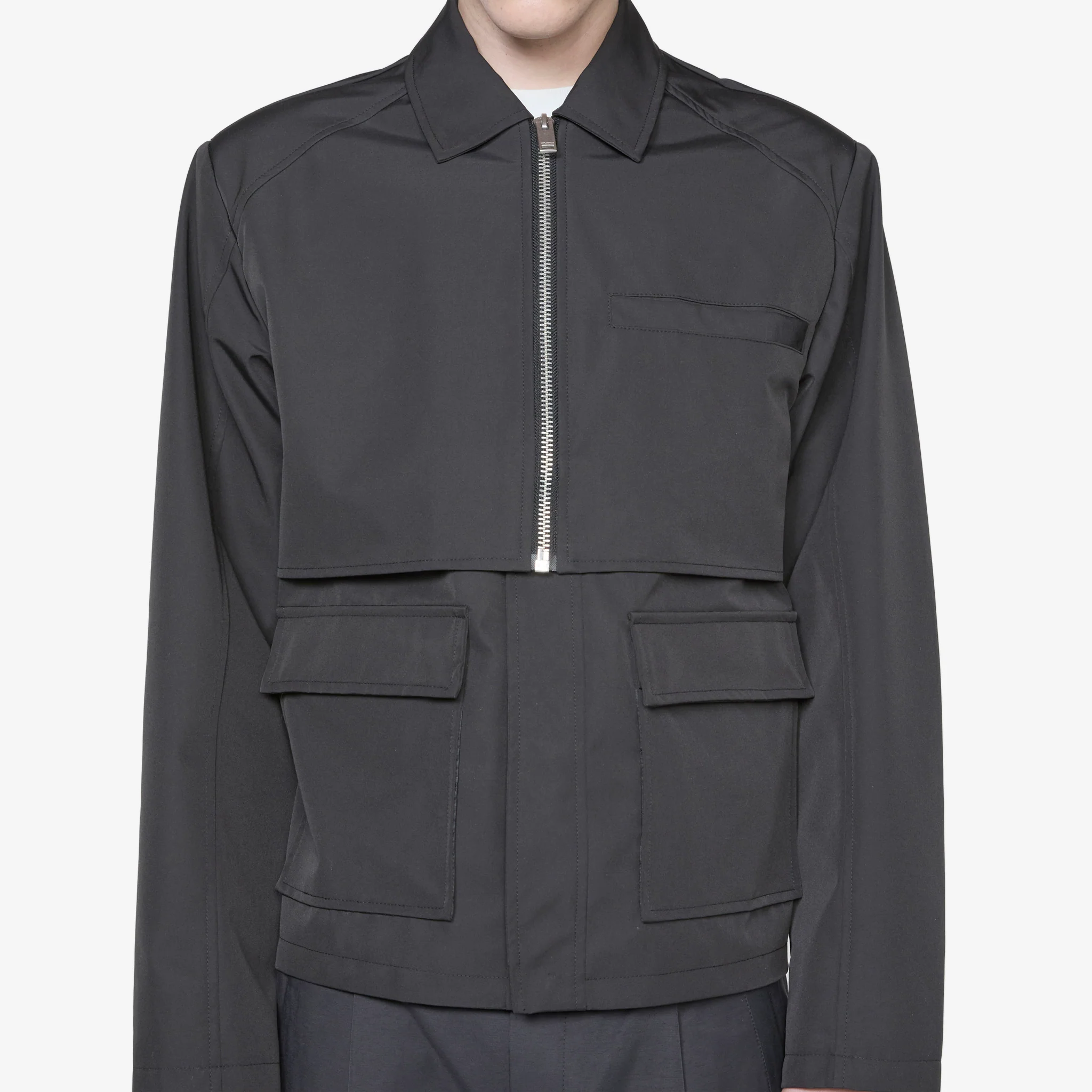Layered Boxy Jacket Black - Image 2