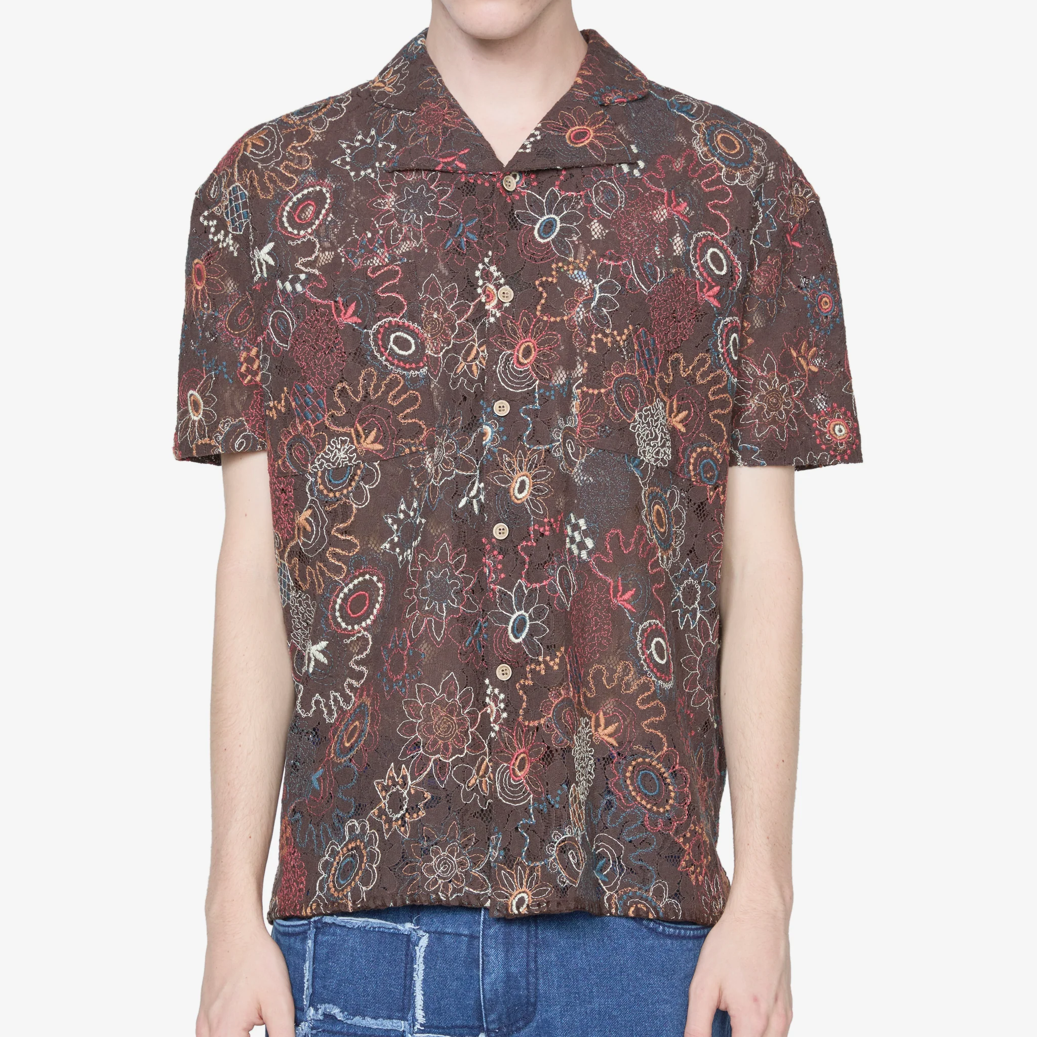 Linus Jacquard Shirt Brown - Image 8