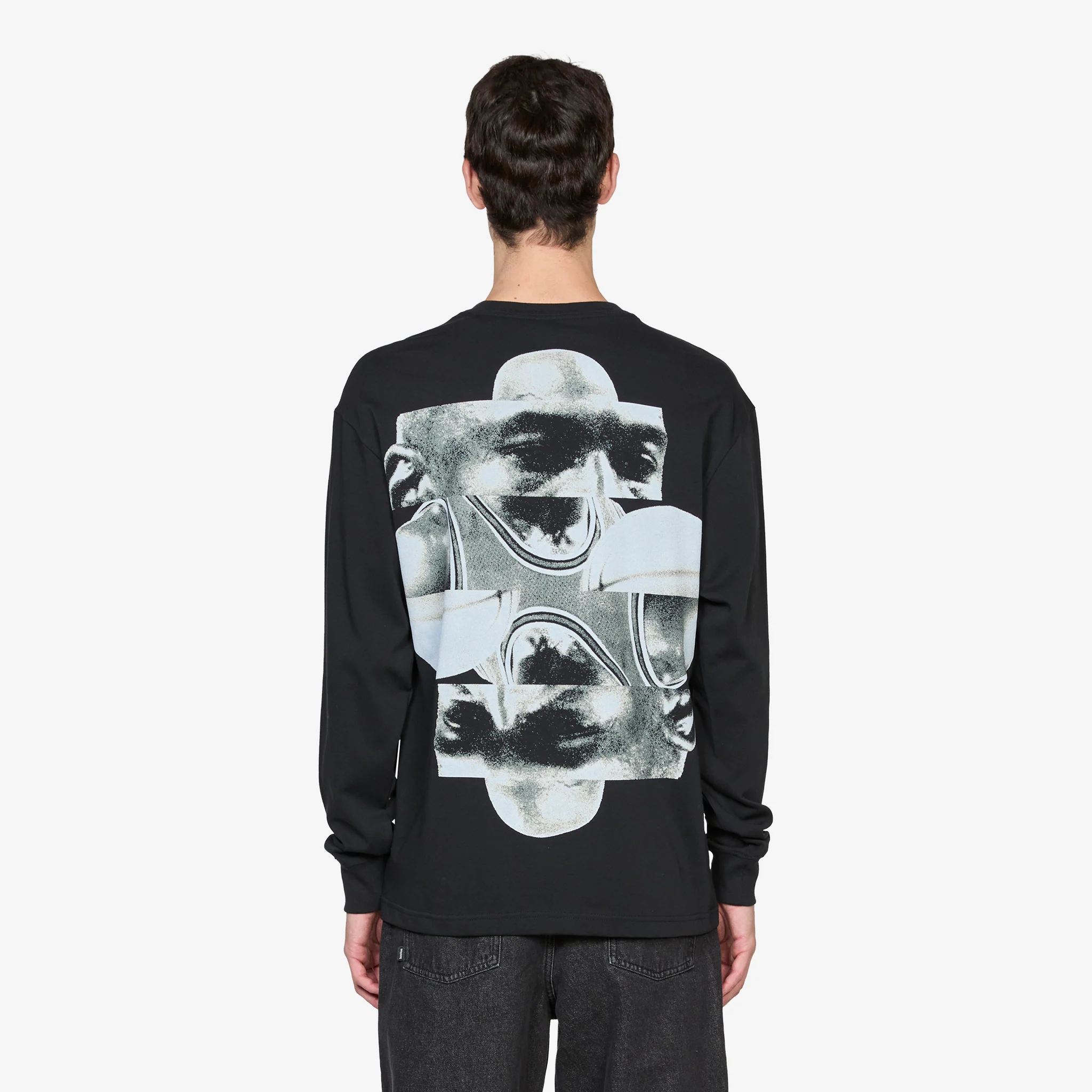 M J Michael Longsleeve OS T-Shirt Black | Equator Blue | White - Image 2