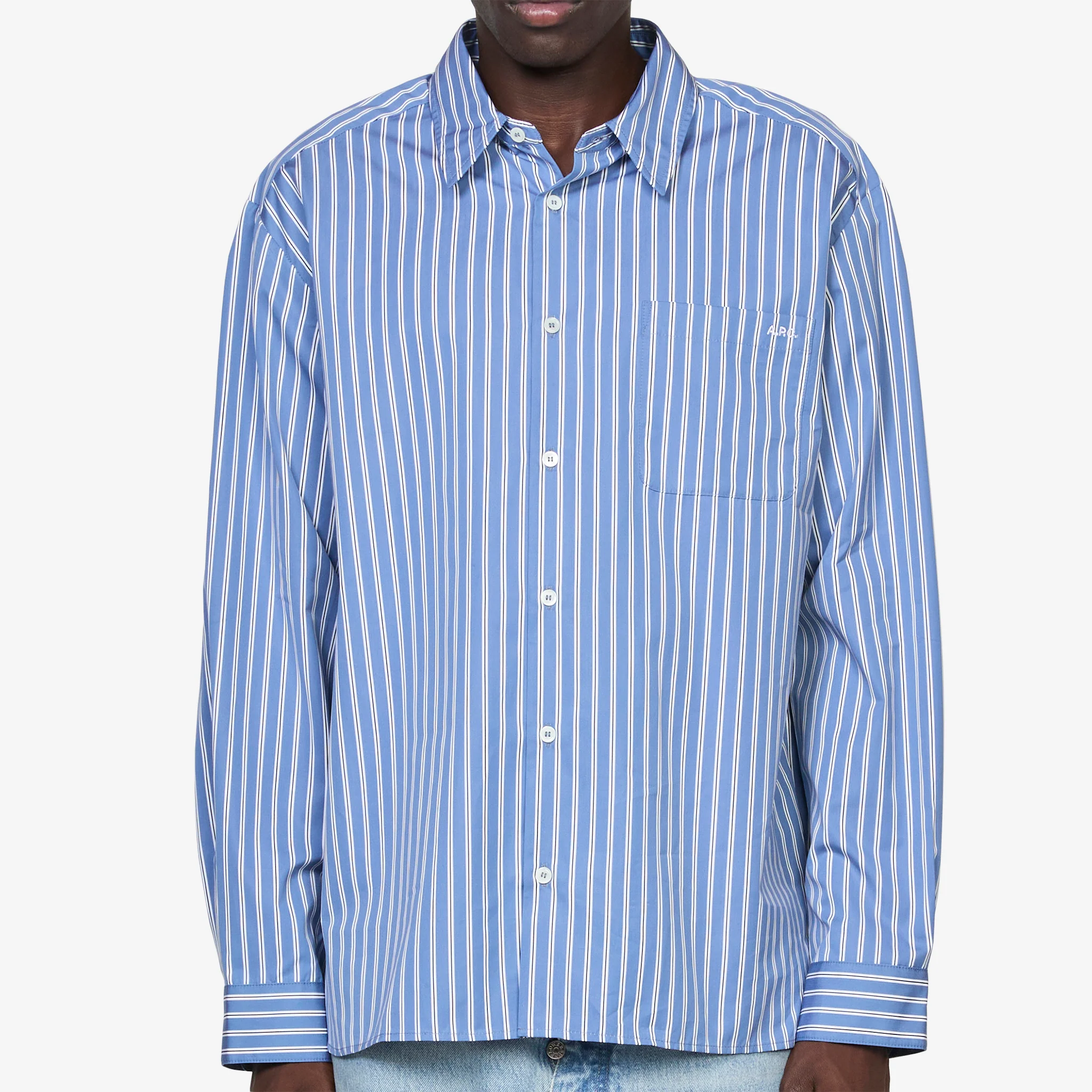 Malo Poplin Shirt Glacier Blue - Image 5