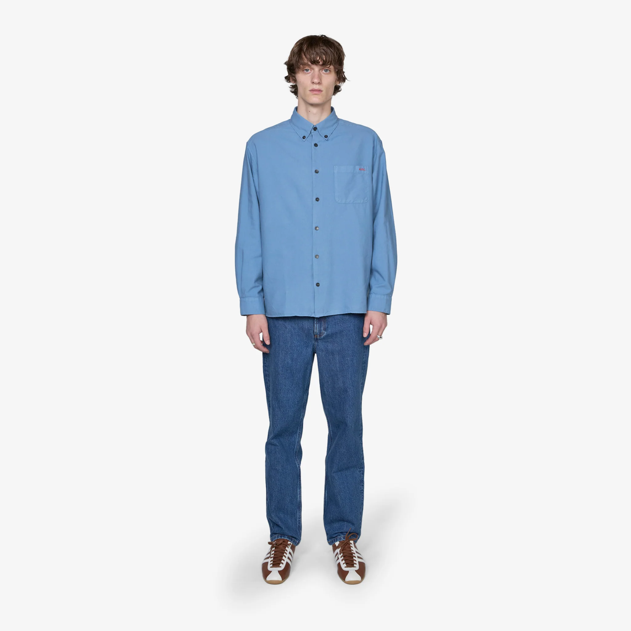 Mateo Logo Shirt Blue Grey - Image 6