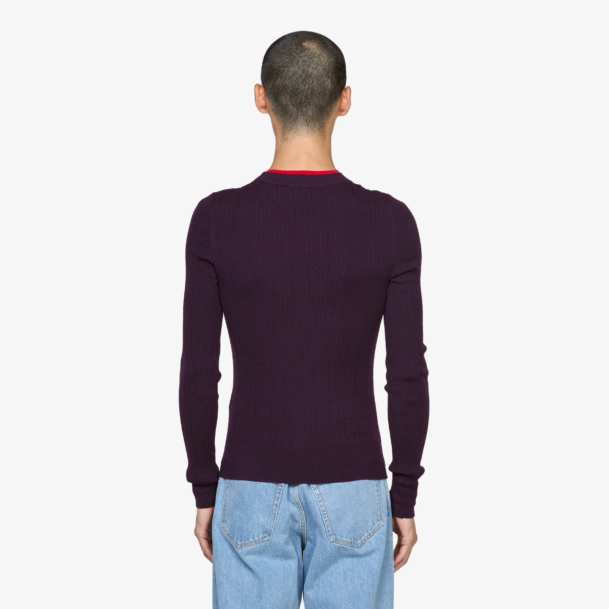 Merino Wool Sweater Dark Purple - Image 5