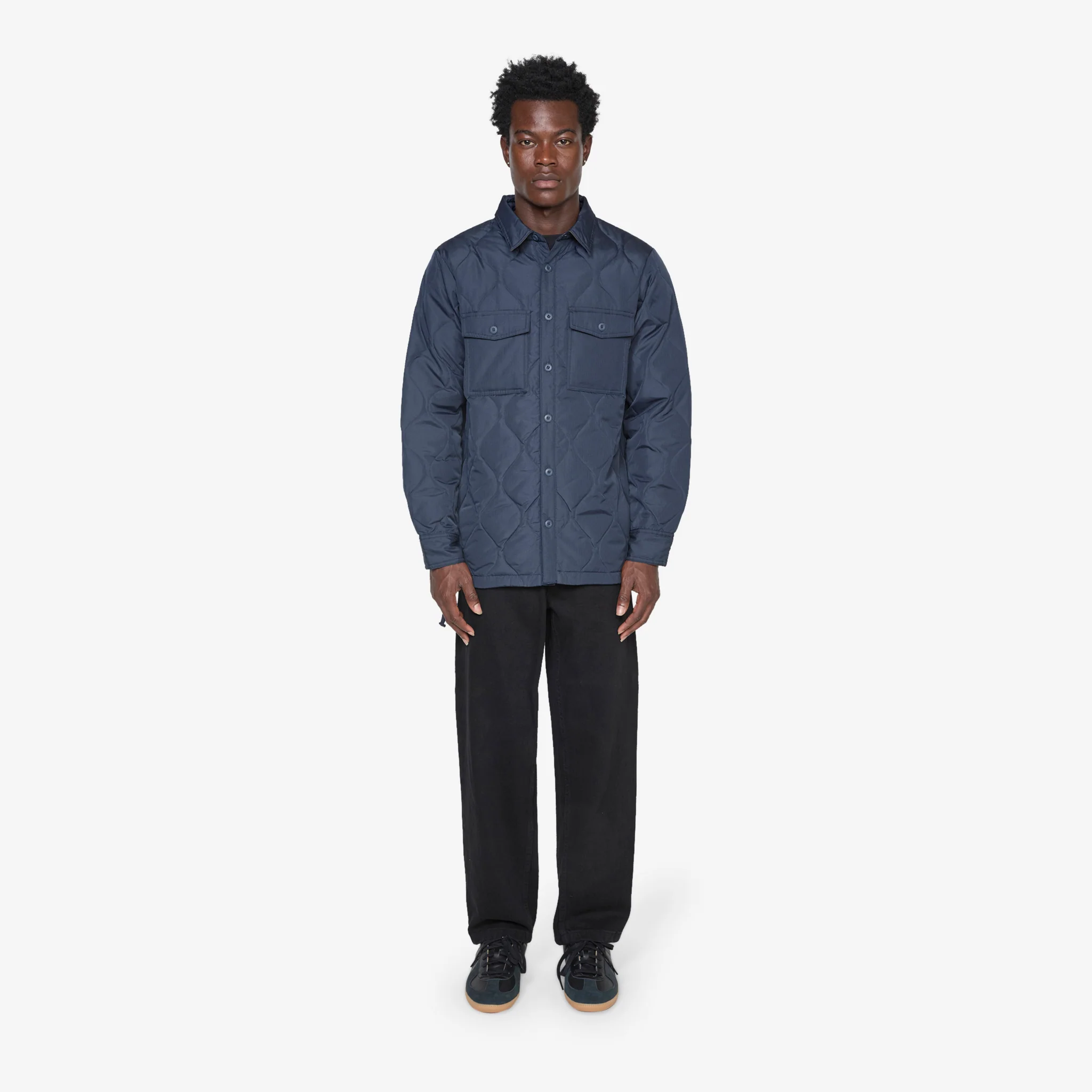 Military Down Shirt Dark Navy - Image 6