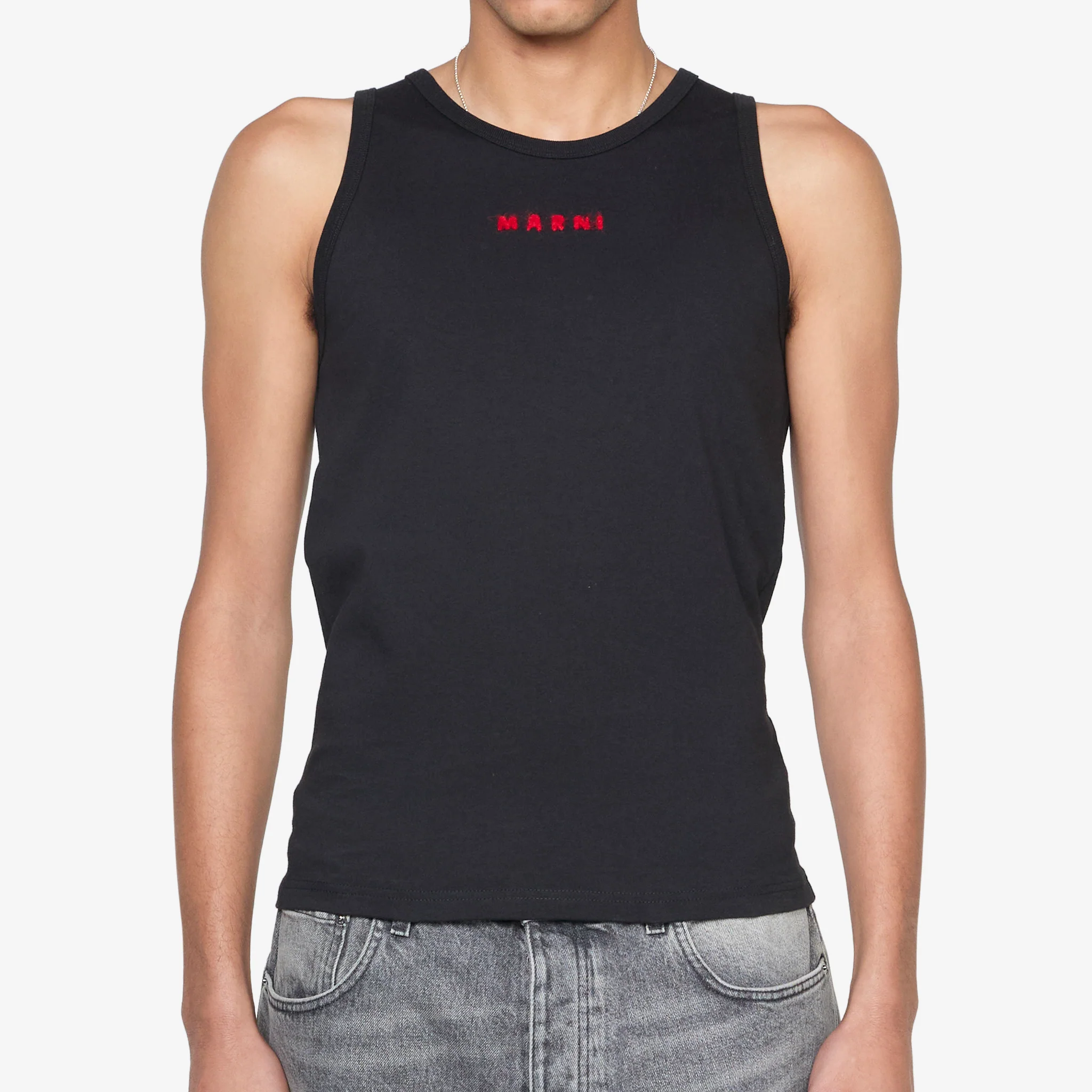 Mohair Embroidered Tank Top Black - Image 3