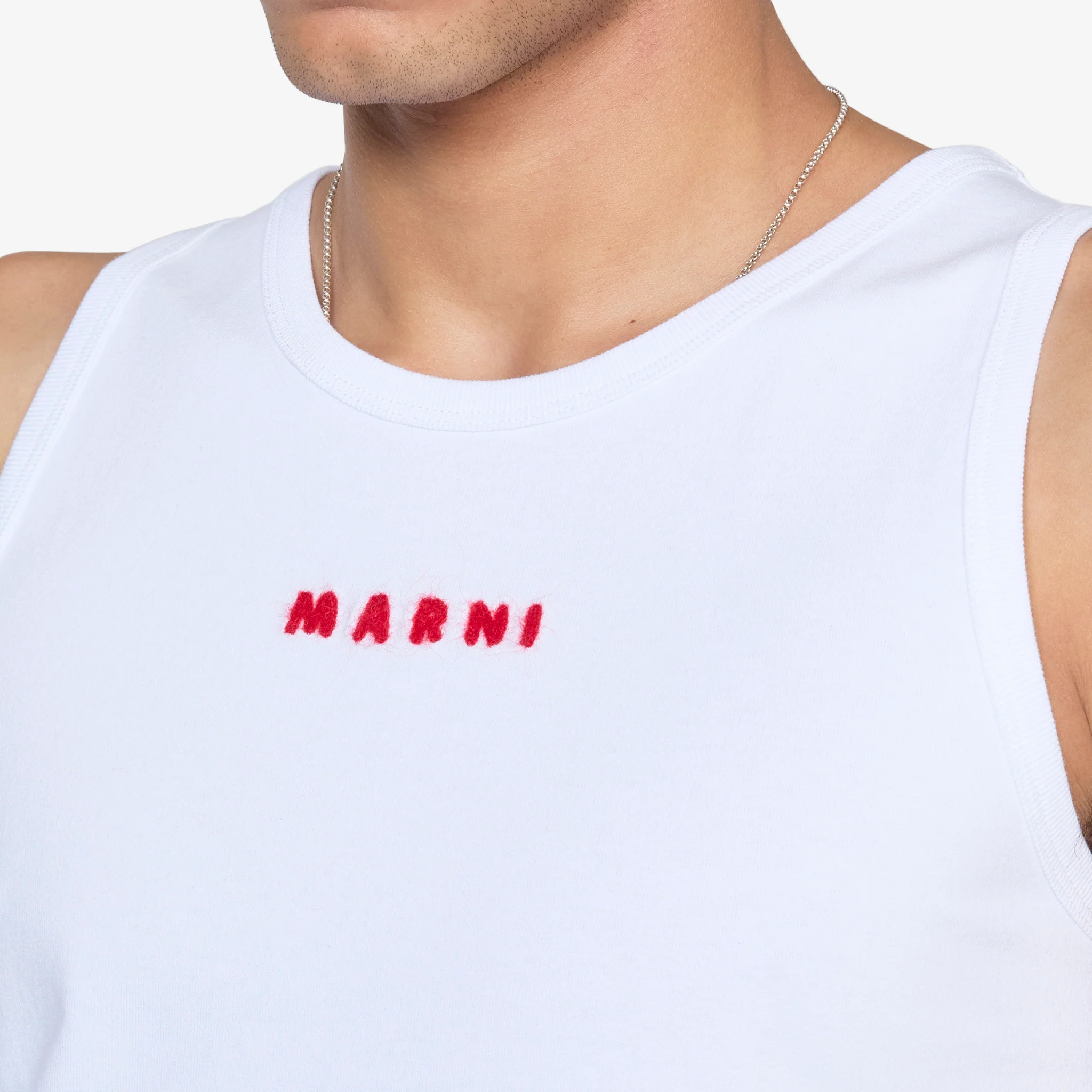 Mohair Embroidered Tank Top Lily White - Image 2
