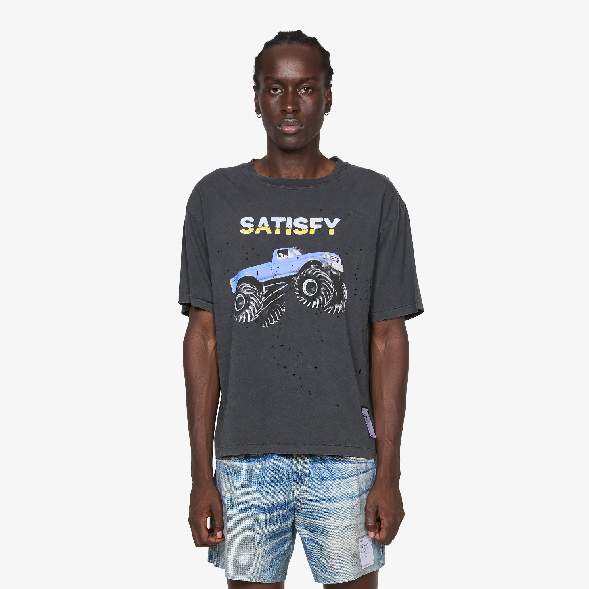 MothTech™ Monster Truck T-Shirt Aged Black
