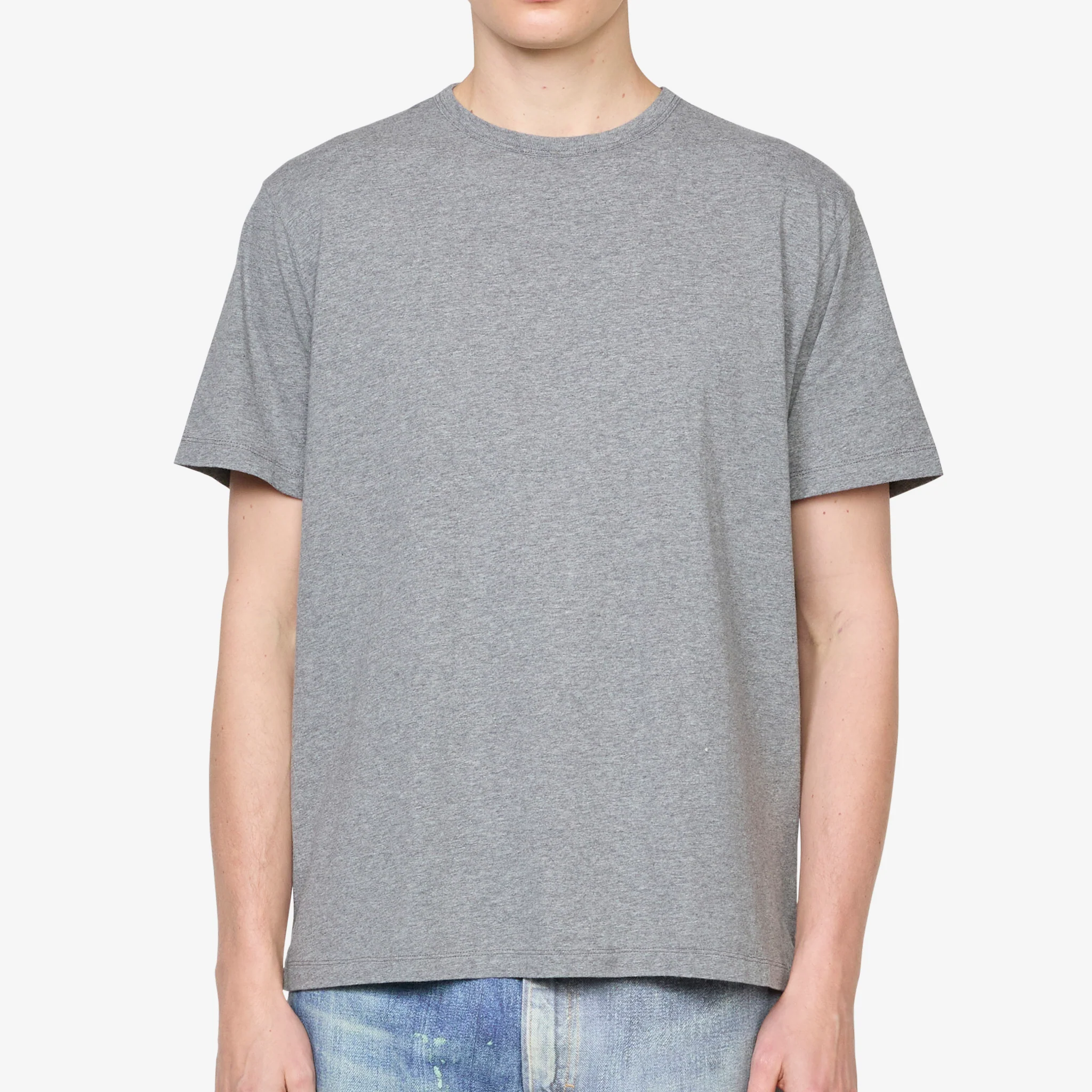 New Box T-Shirt Grey Melange Clean Jersey - Image 3