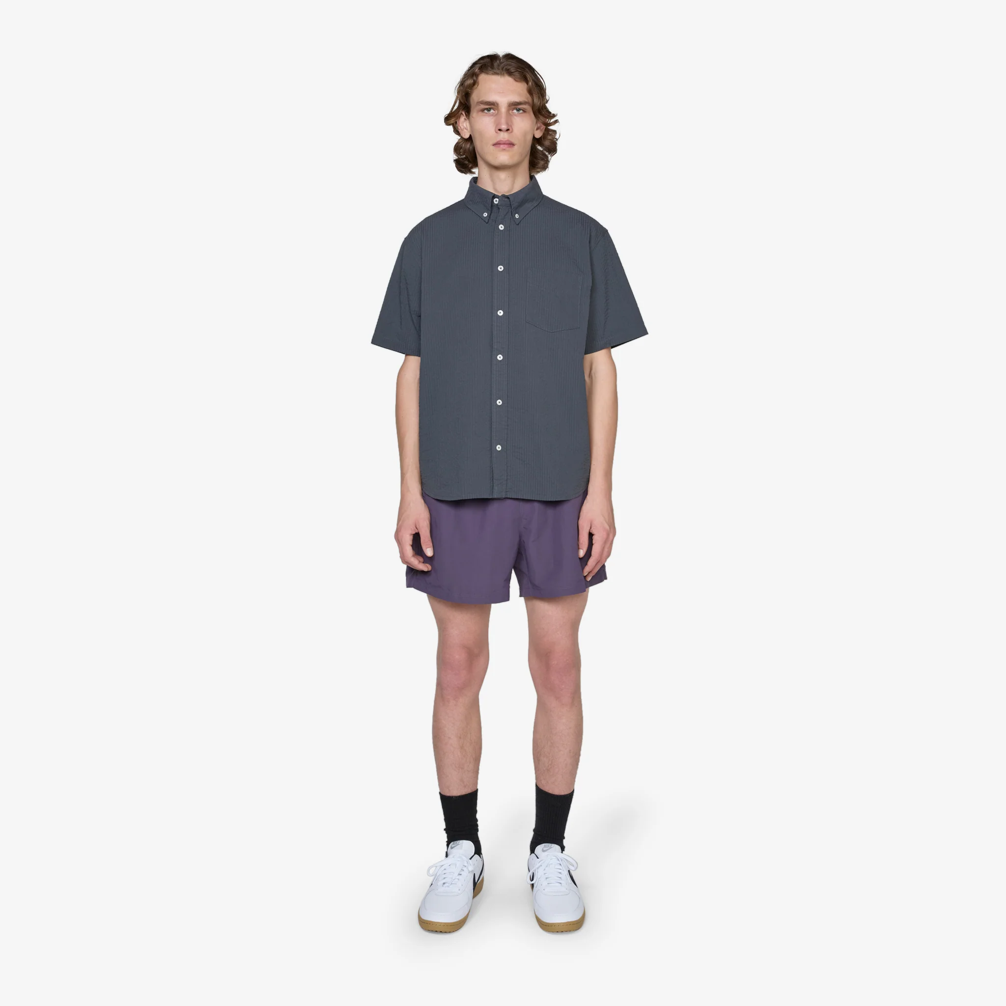 Nike Life Seersucker Button-Down Shirt Anthracite - Image 5
